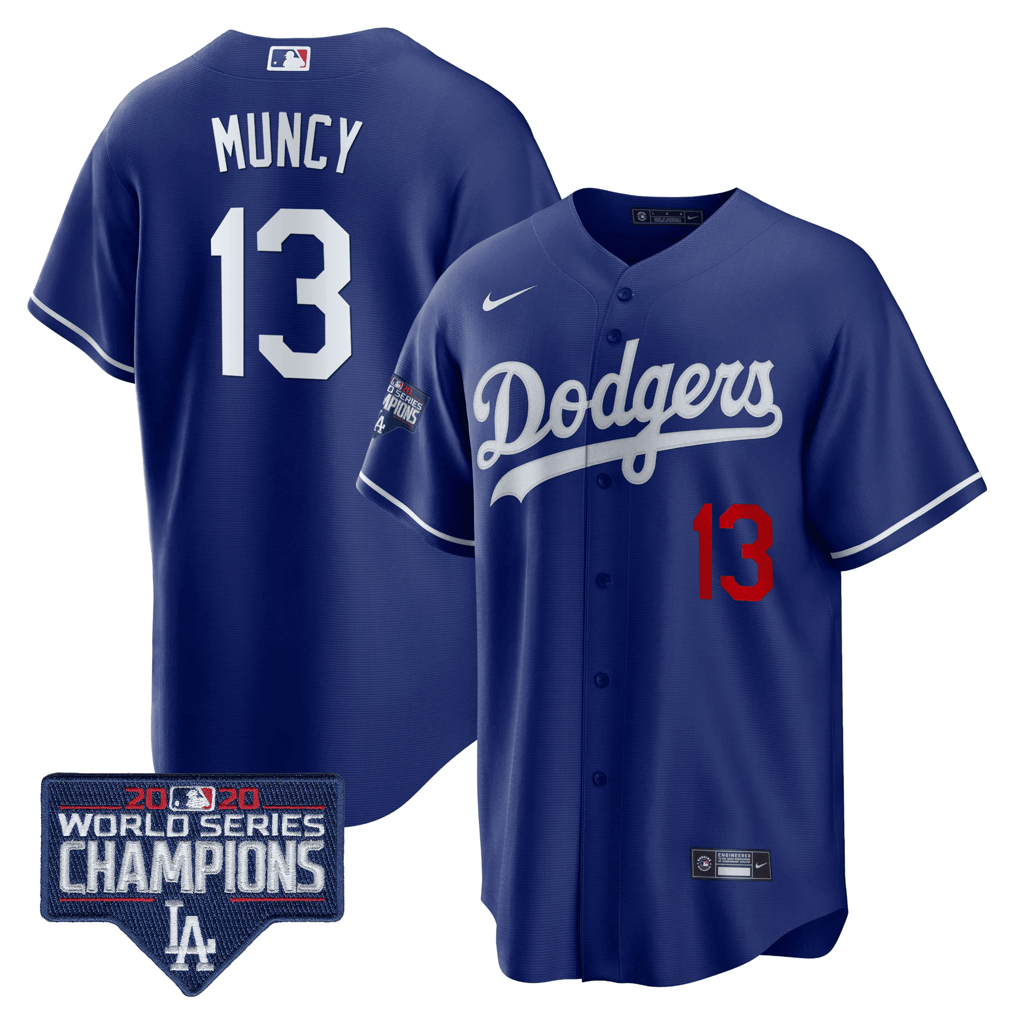 Men's Dodgers World Series Champions Patch Cool Base Jersey - All Stitched