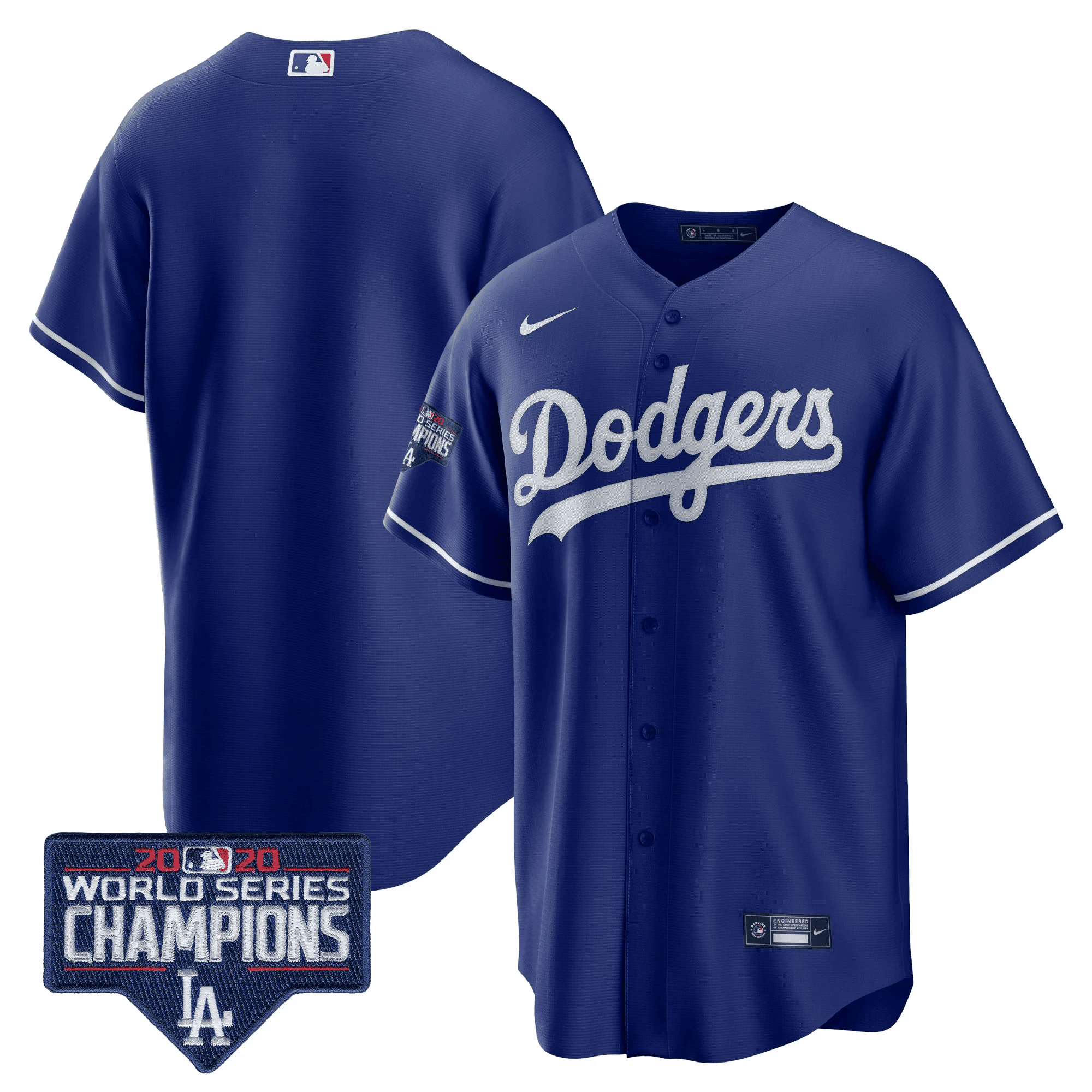 Men's Dodgers World Series Champions Patch Cool Base Jersey - All Stitched