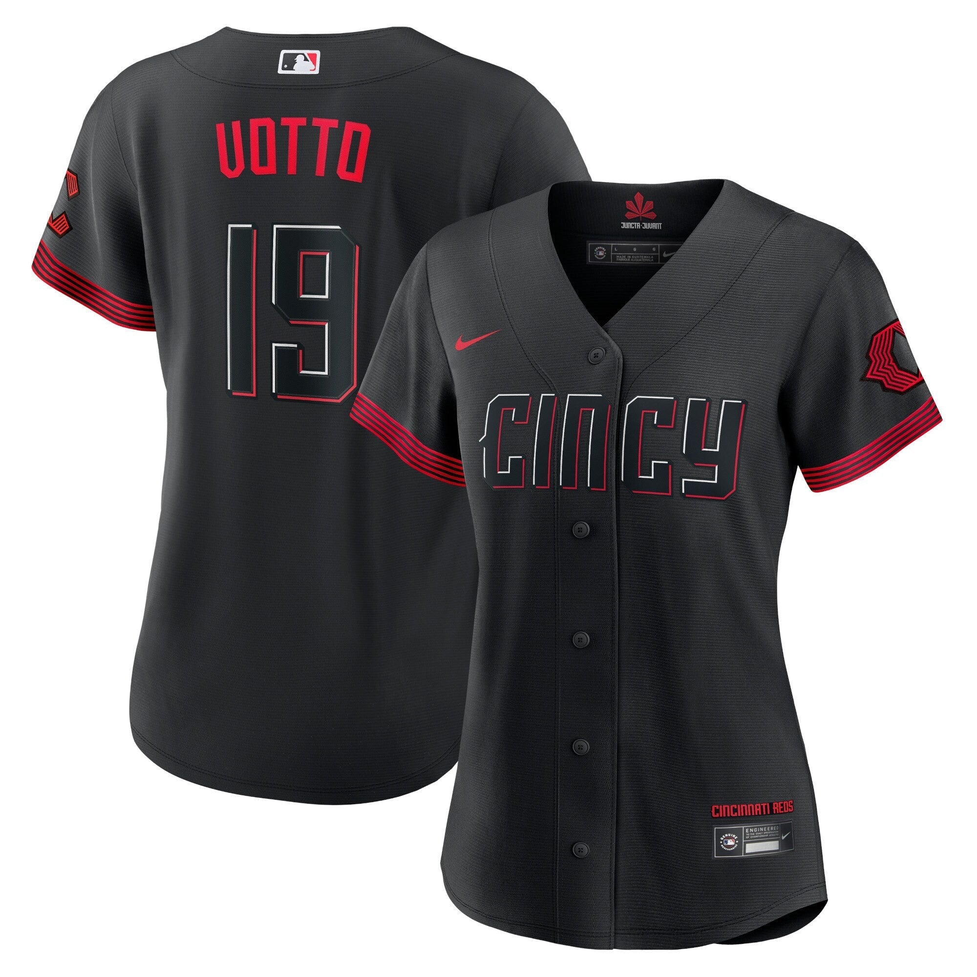 Women's Cincinnati Reds Black 2023 City Connect Flex Jersey - All Stitched