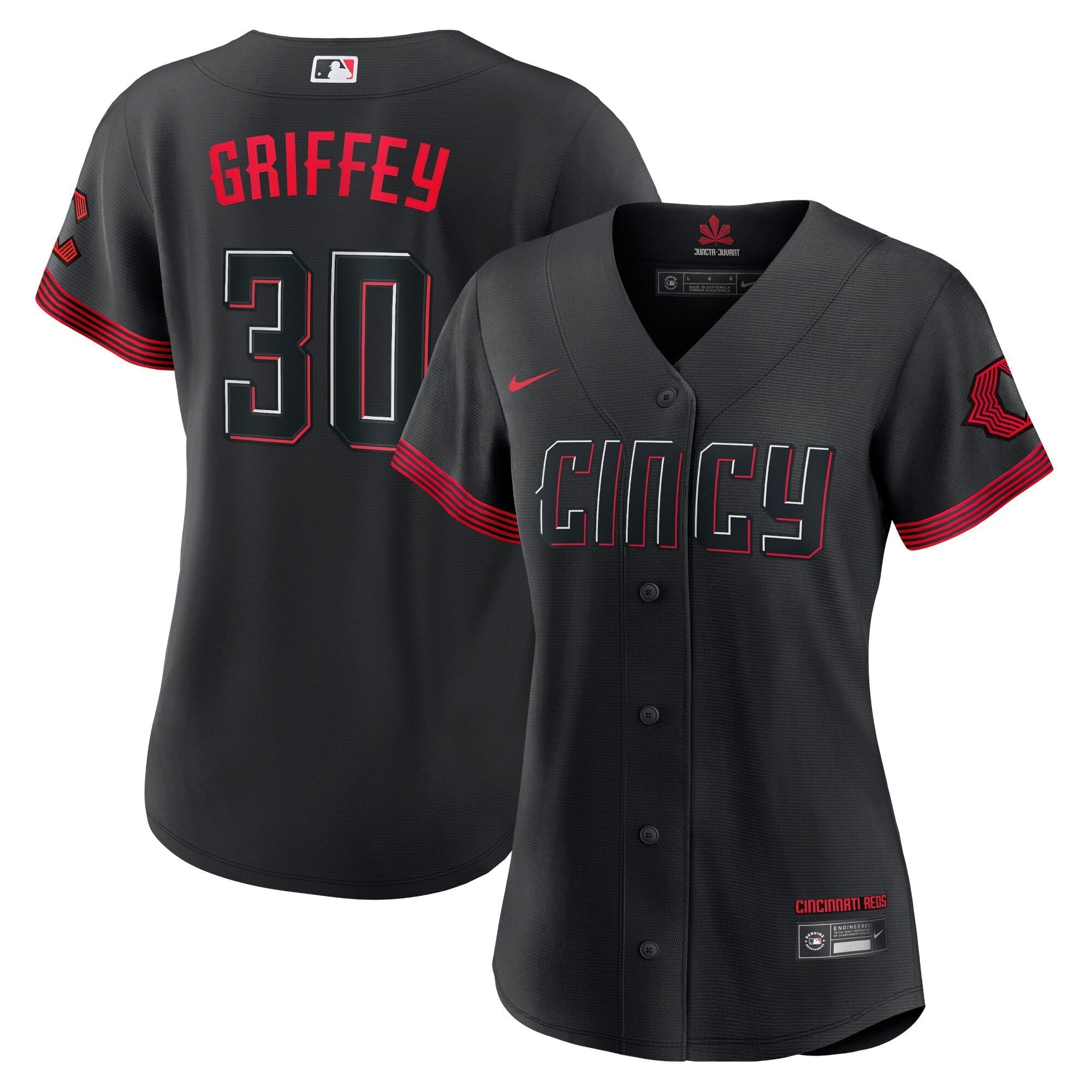 Women's Cincinnati Reds Black 2023 City Connect Flex Jersey - All Stitched