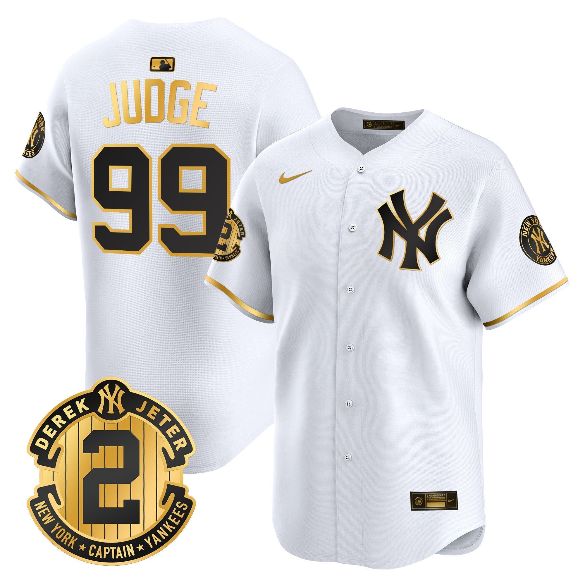 Men's New York Yankees Derek Jeter Patch Vapor Premier Limited Jersey - All Stitched