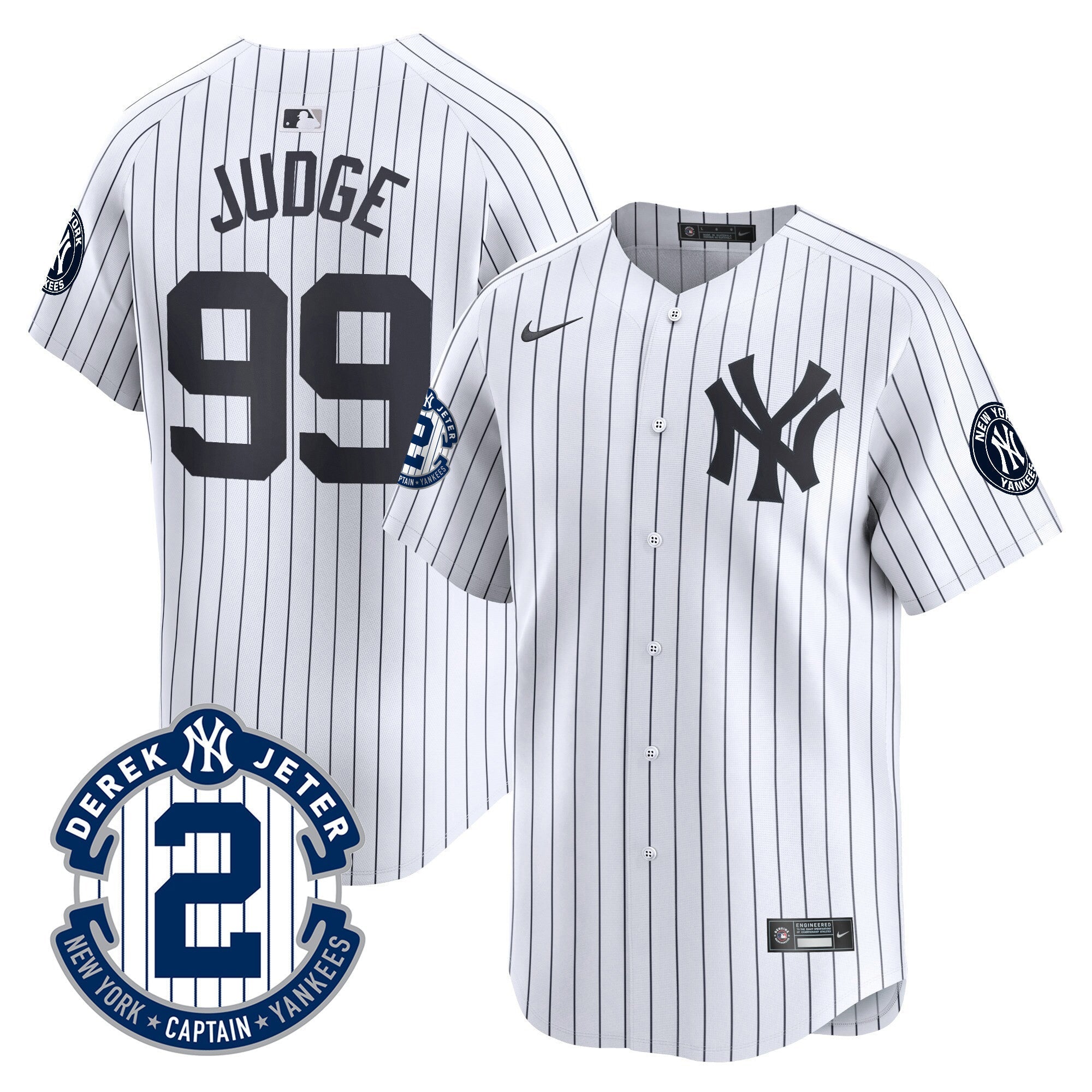 Men's New York Yankees Derek Jeter Patch Vapor Premier Limited Jersey - All Stitched