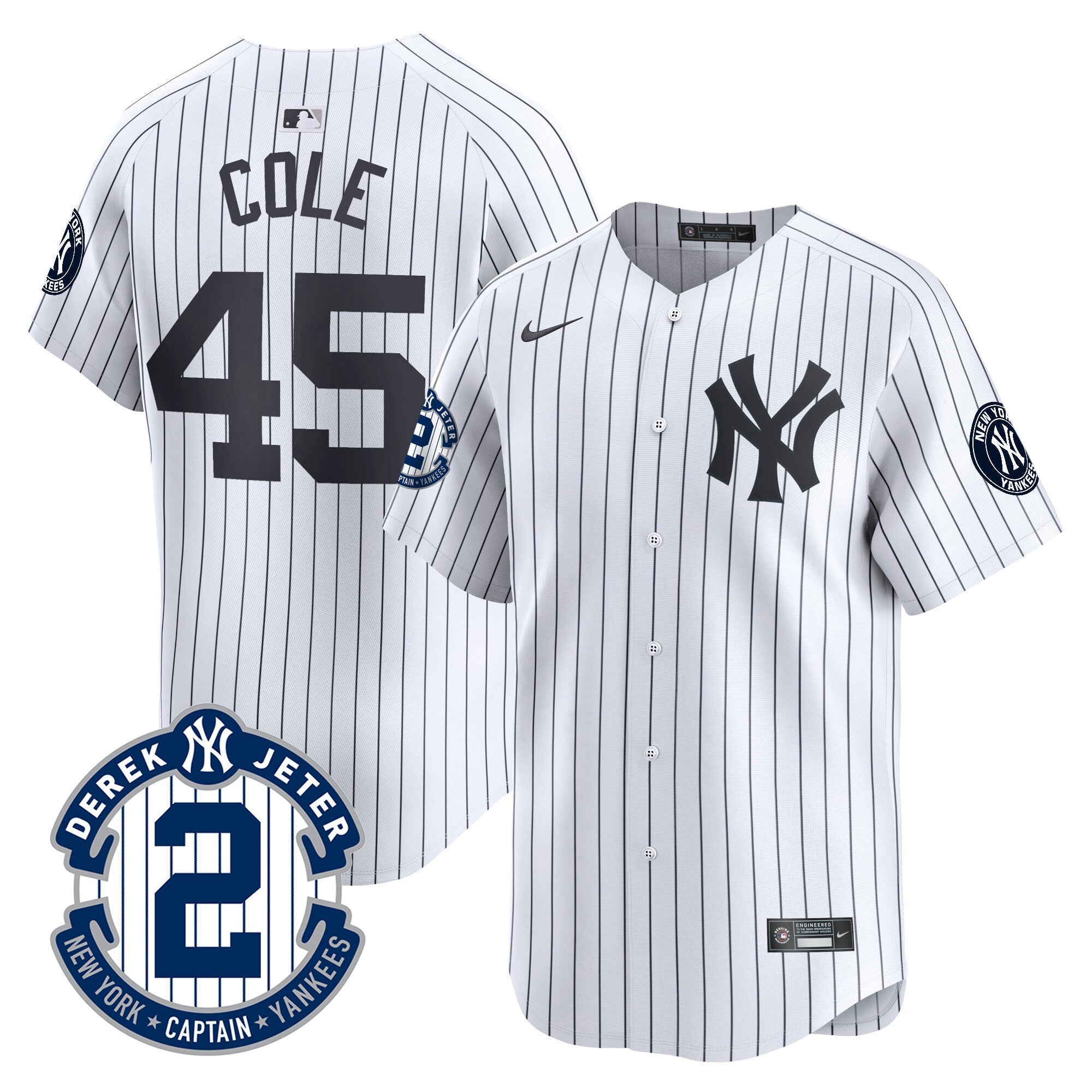 Men's New York Yankees Derek Jeter Patch Vapor Premier Limited Jersey - All Stitched