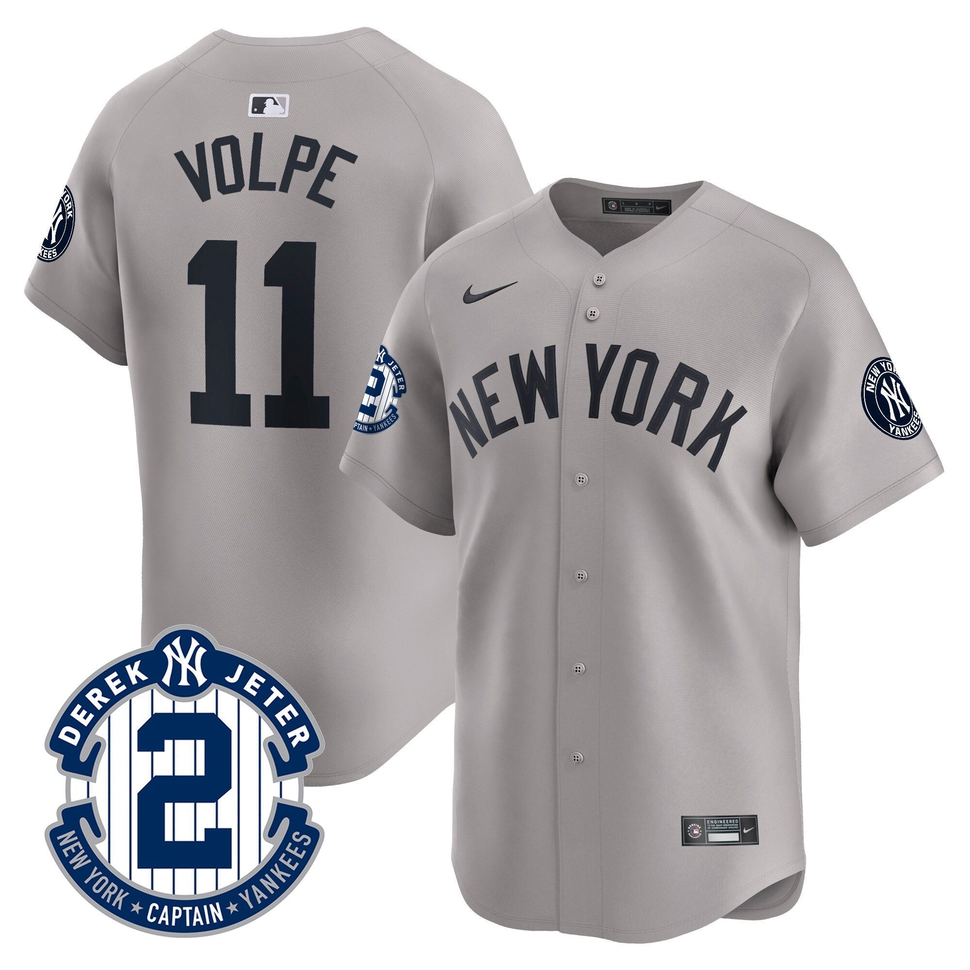 Men's New York Yankees Derek Jeter Patch Vapor Premier Limited Jersey - All Stitched