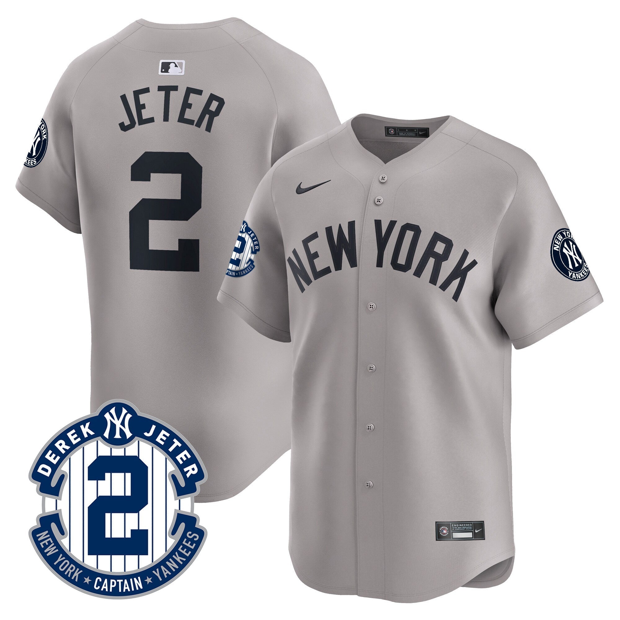 Men's New York Yankees Derek Jeter Patch Vapor Premier Limited Jersey - All Stitched