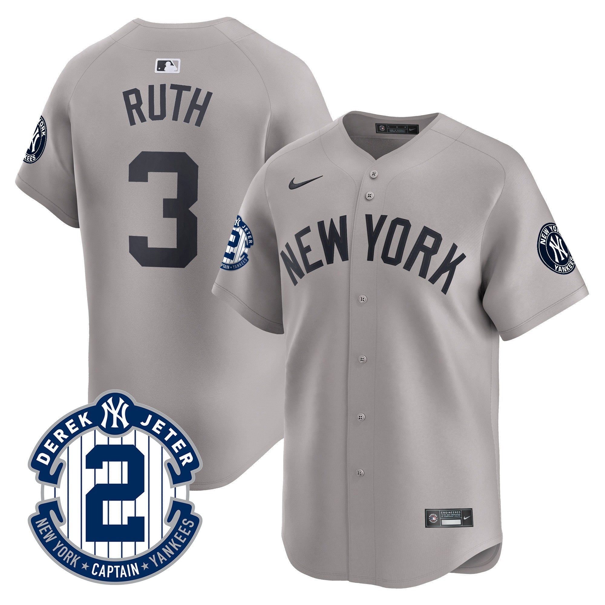 Men's New York Yankees Derek Jeter Patch Vapor Premier Limited Jersey - All Stitched
