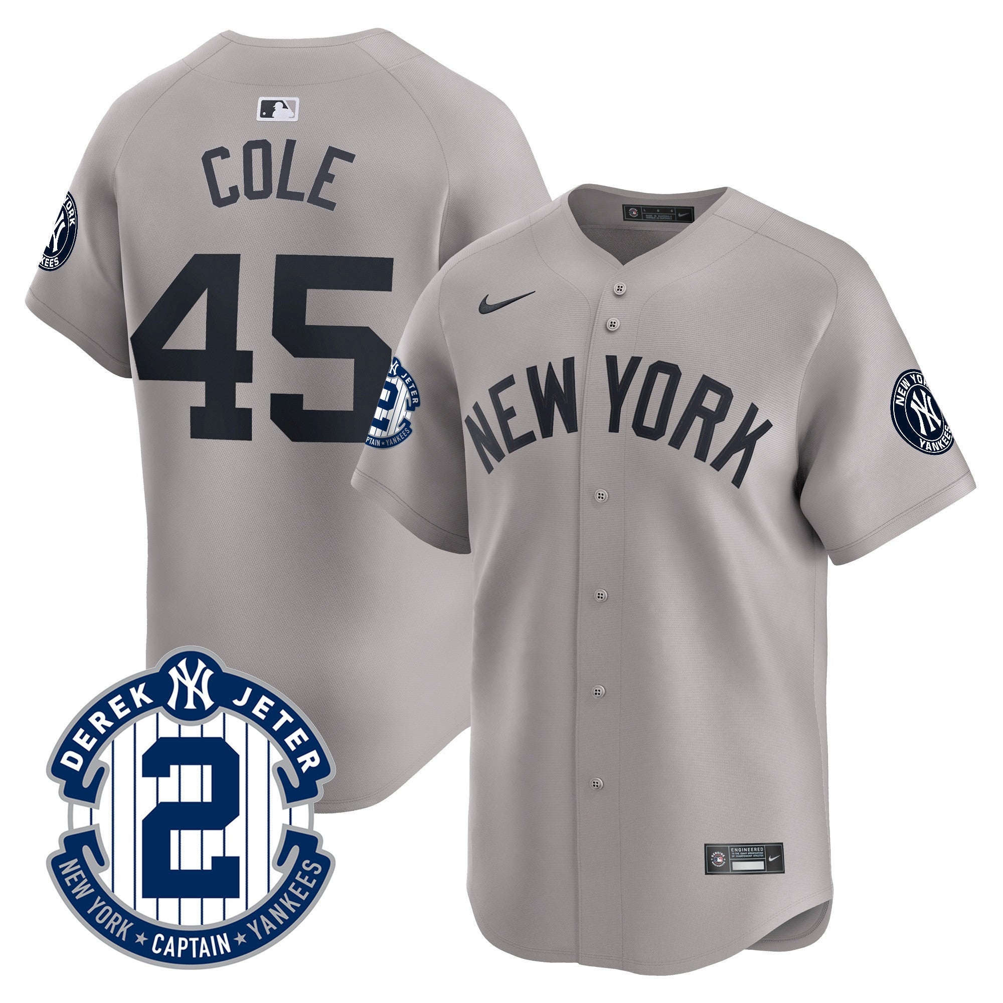 Men's New York Yankees Derek Jeter Patch Vapor Premier Limited Jersey - All Stitched