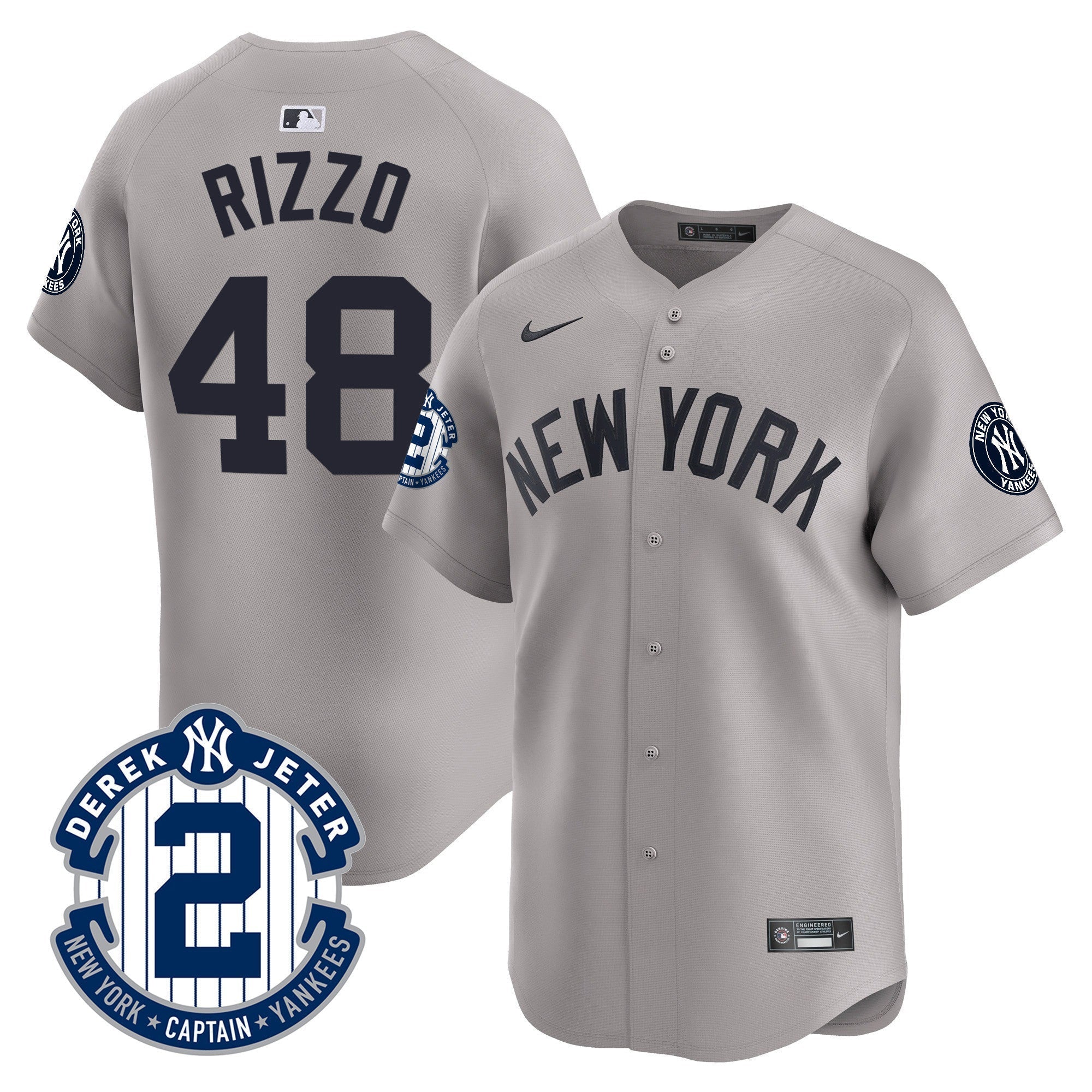 Men's New York Yankees Derek Jeter Patch Vapor Premier Limited Jersey - All Stitched