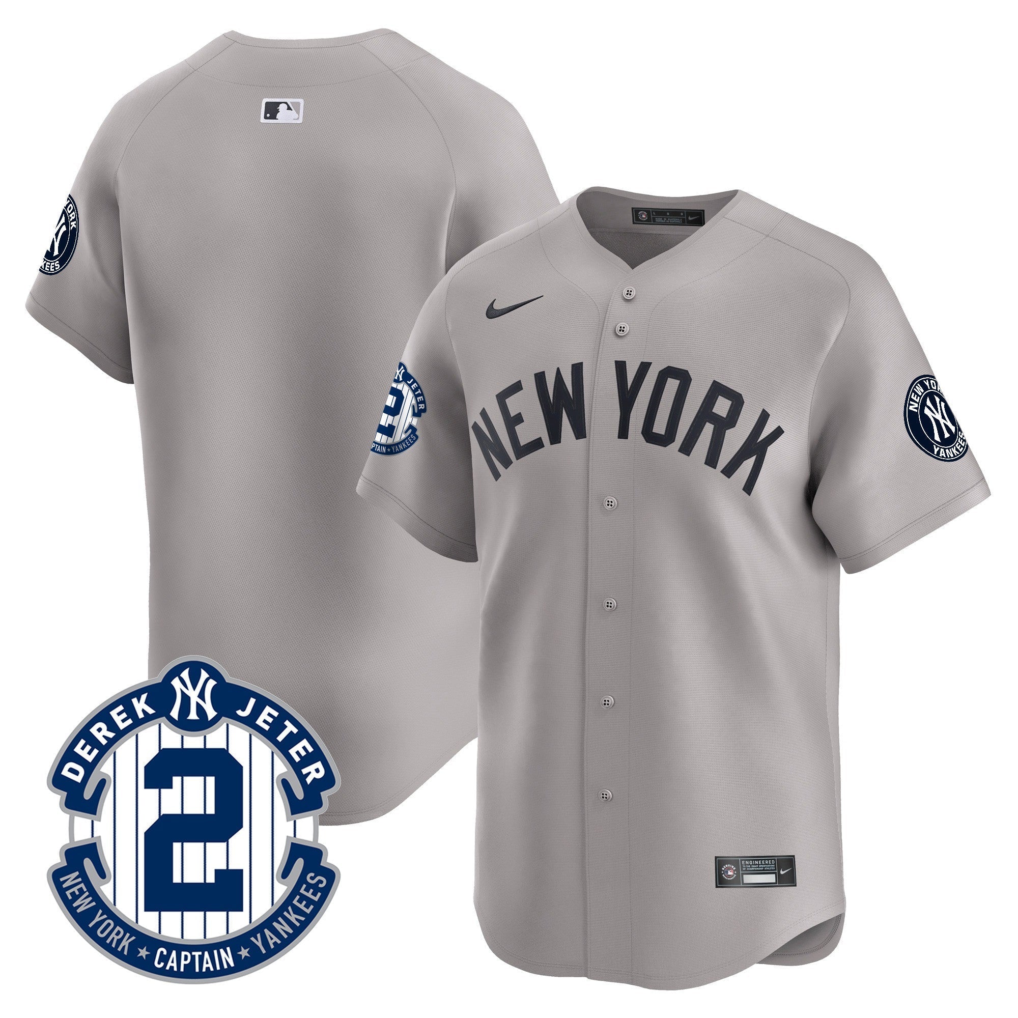 Men's New York Yankees Derek Jeter Patch Vapor Premier Limited Jersey - All Stitched