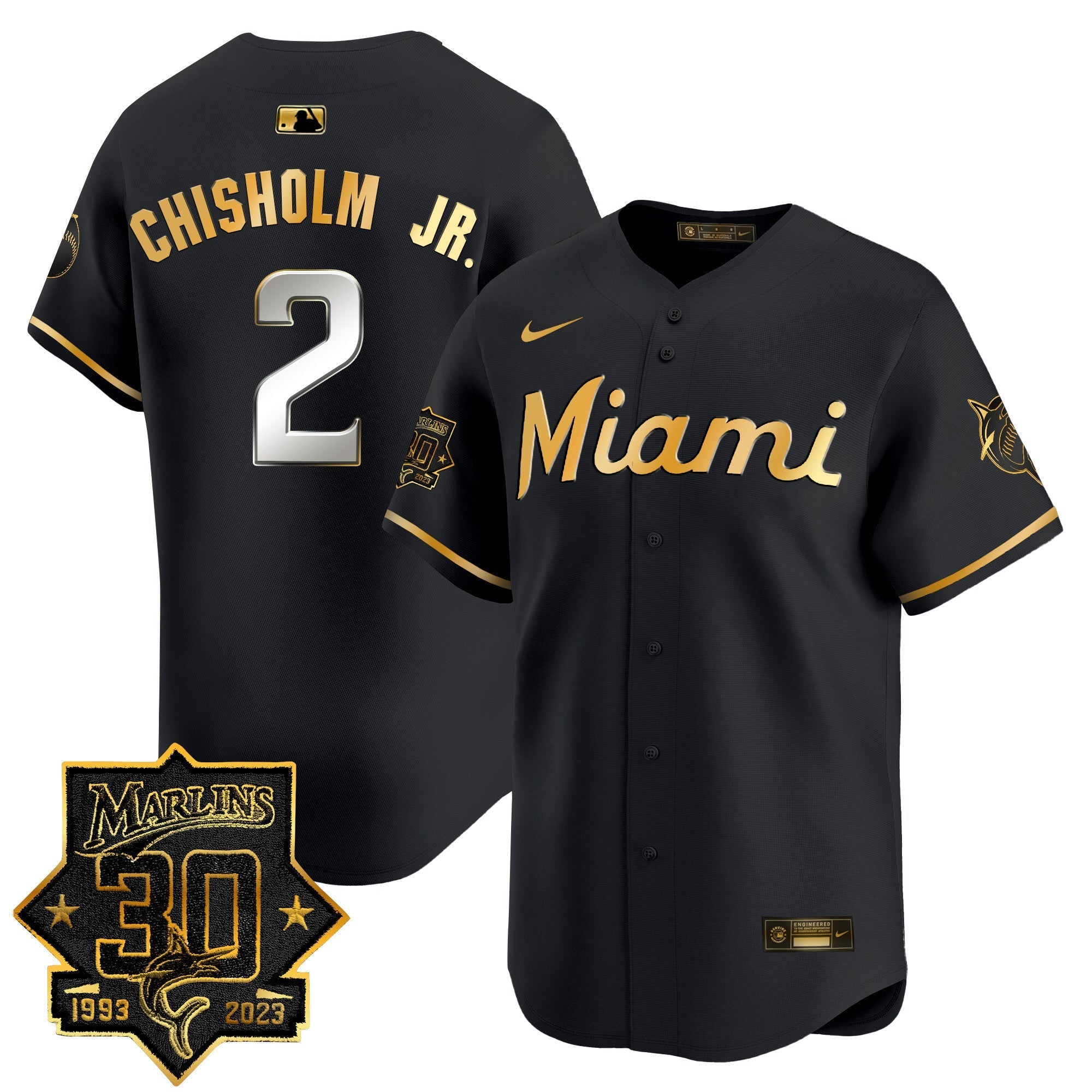 Men's Miami Marlins 30 Seasons Anniversary Patch Vapor Premier Limited Jersey ?All Stitched