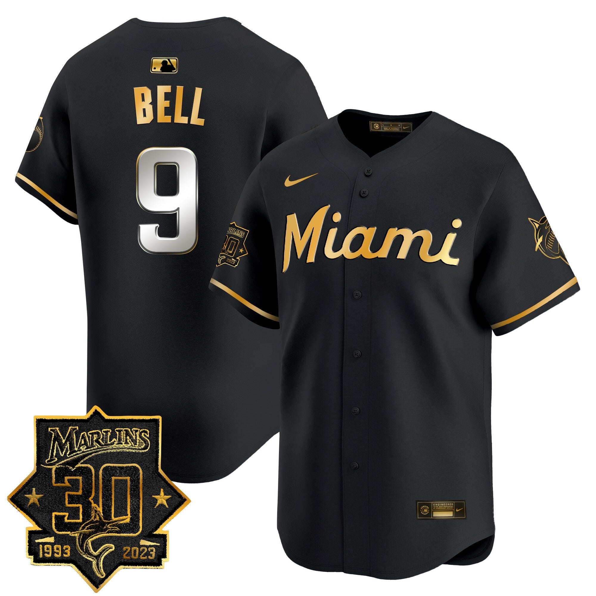 Men's Miami Marlins 30 Seasons Anniversary Patch Vapor Premier Limited Jersey ?All Stitched