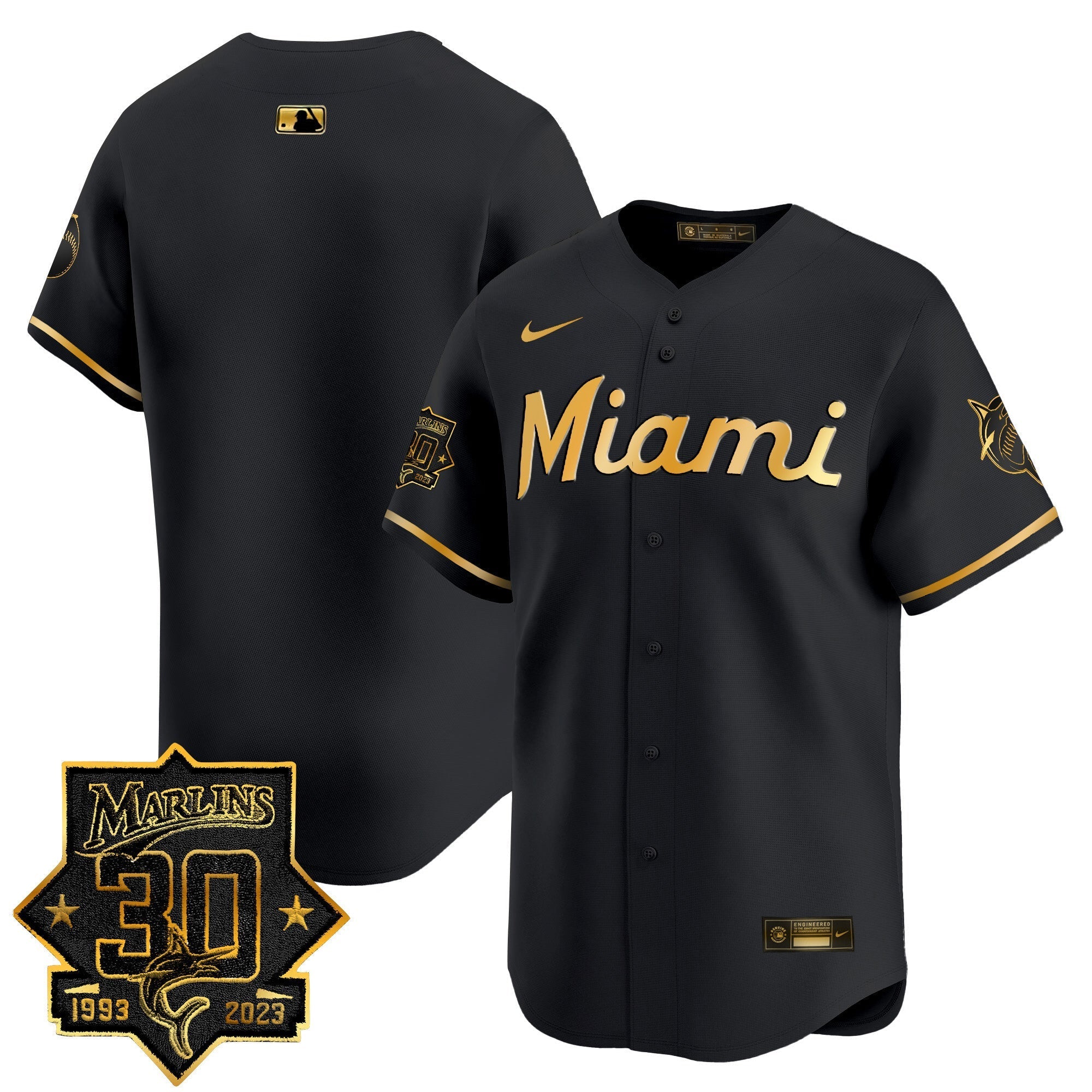 Men's Miami Marlins 30 Seasons Anniversary Patch Vapor Premier Limited Jersey ?All Stitched
