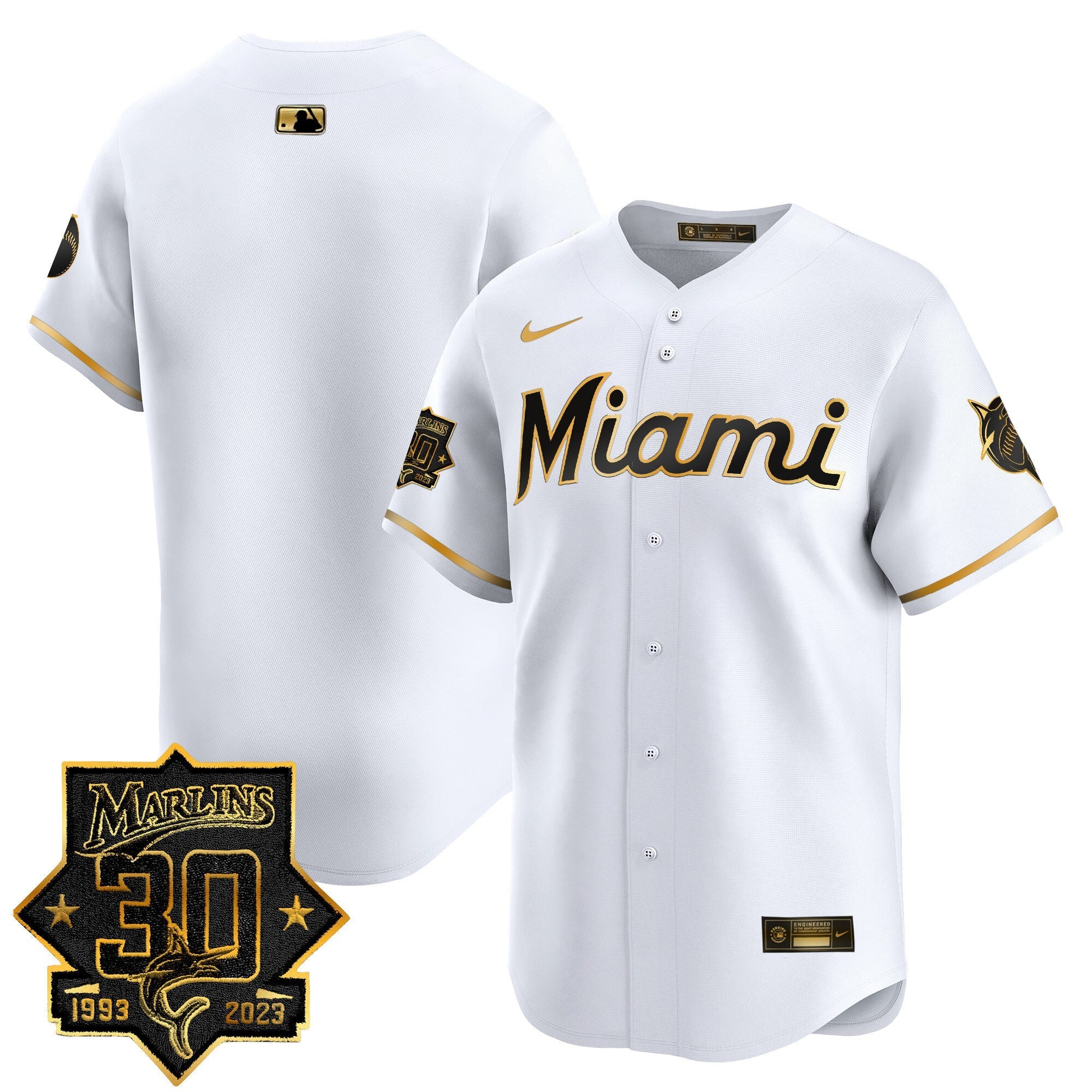 Men's Miami Marlins 30 Seasons Anniversary Patch Vapor Premier Limited Jersey ?All Stitched