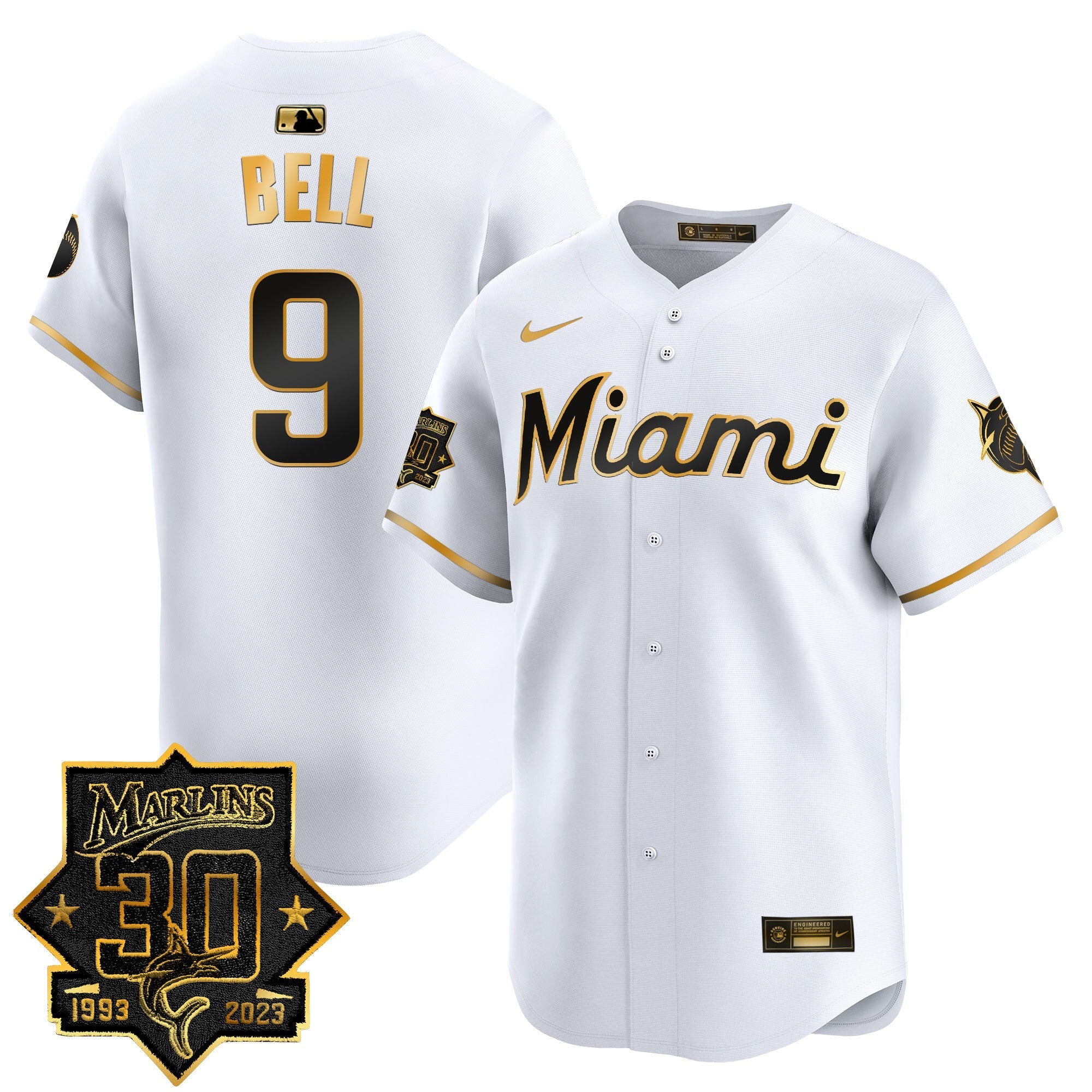 Men's Miami Marlins 30 Seasons Anniversary Patch Vapor Premier Limited Jersey ?All Stitched