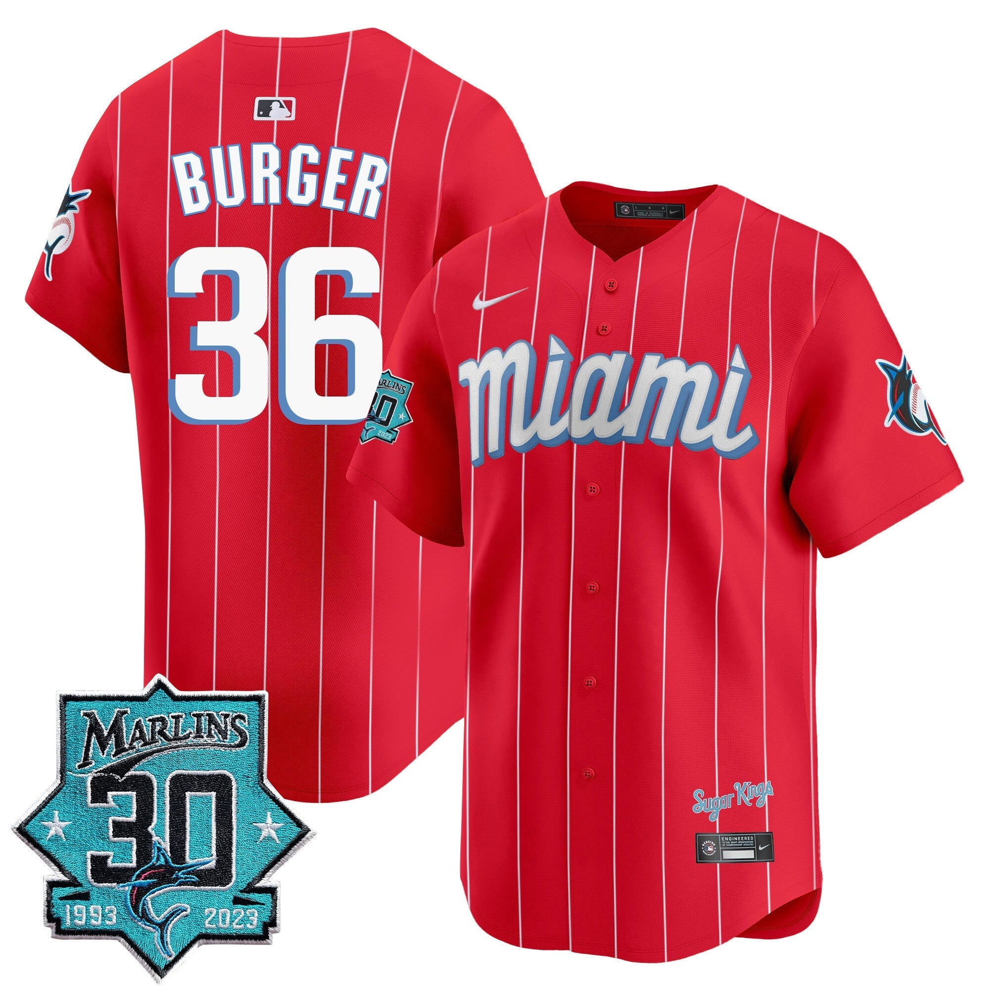 Men's Miami Marlins 30 Seasons Anniversary Patch Vapor Premier Limited Jersey ?All Stitched
