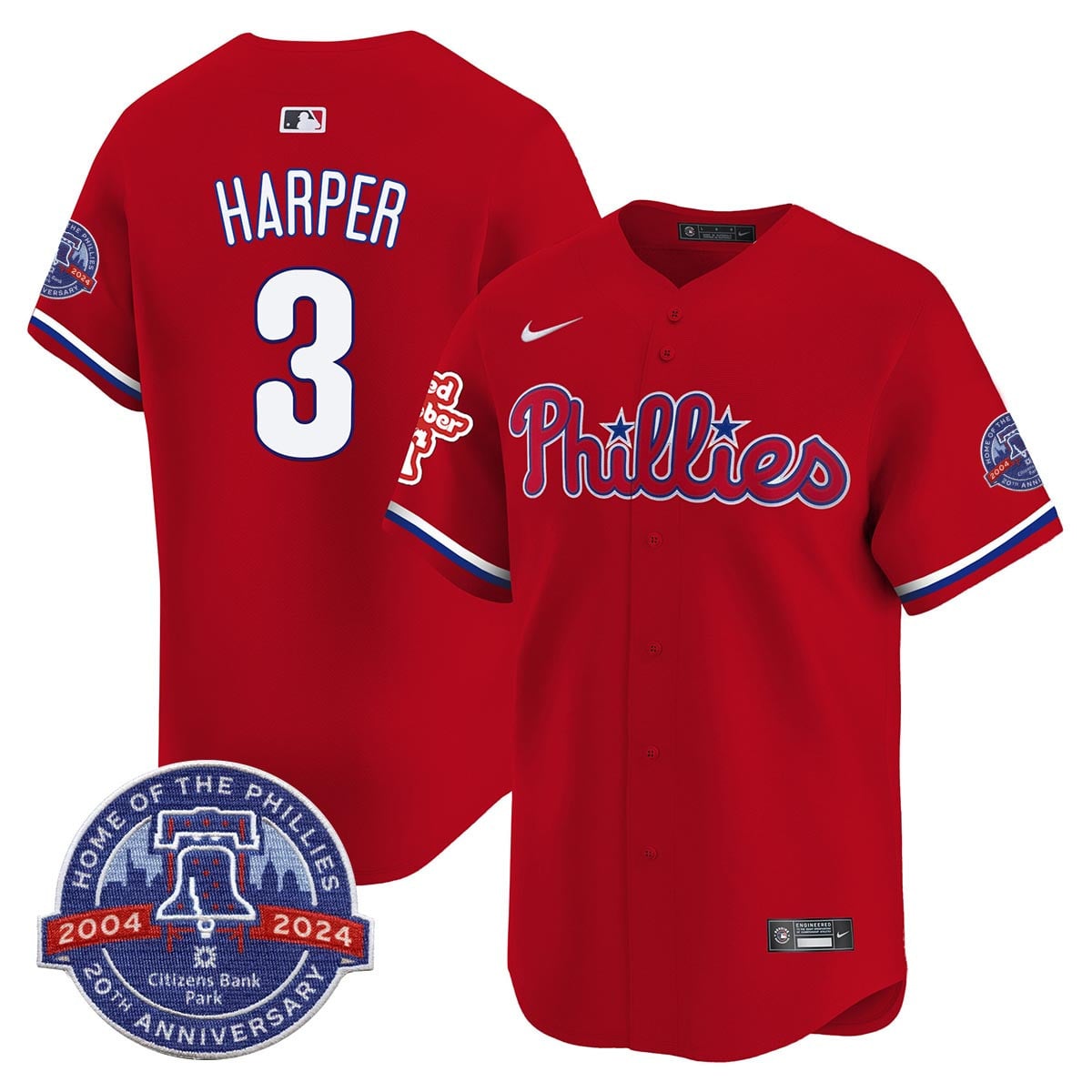 Men's Phillies Citizen Bank Park's 20Th Anniversary Jersey - All Stitched