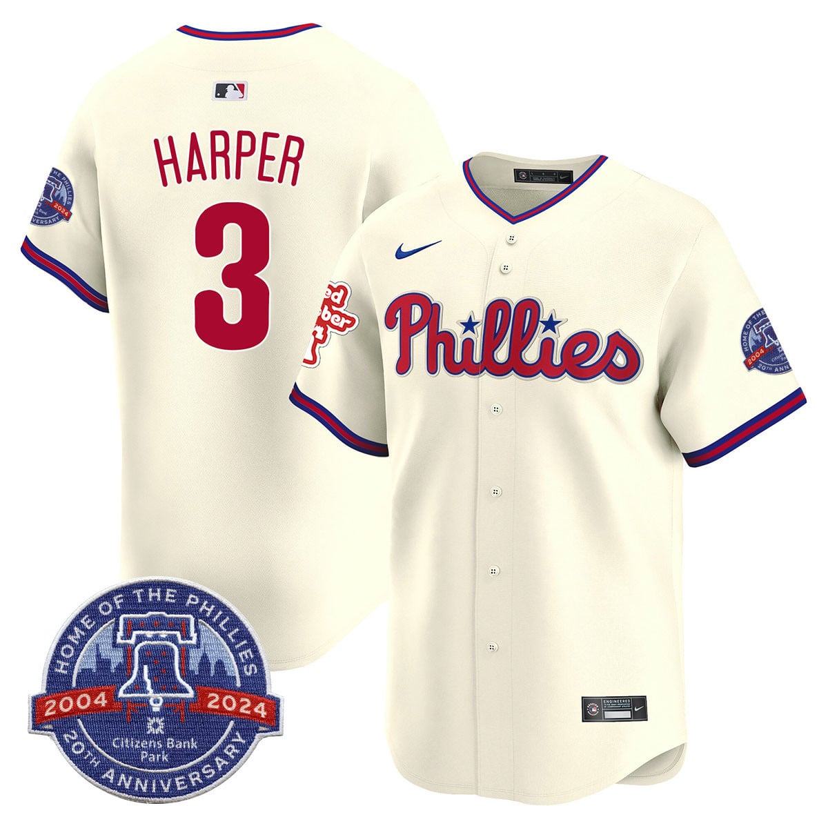 Men's Phillies Citizen Bank Park's 20Th Anniversary Jersey - All Stitched
