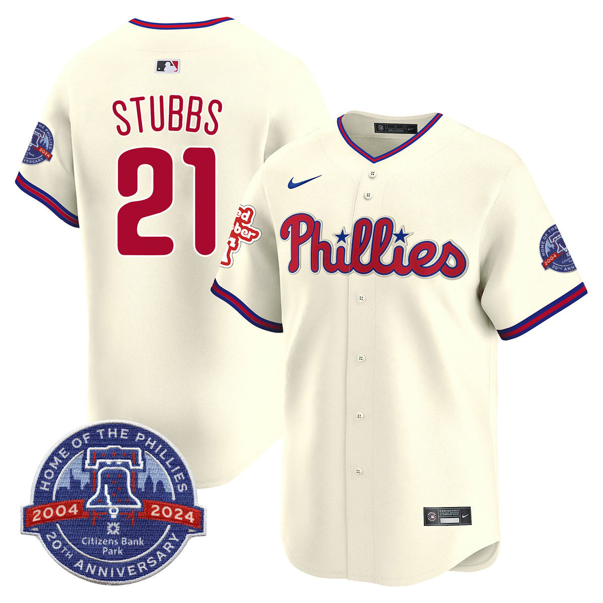 Men's Phillies Citizen Bank Park's 20Th Anniversary Jersey - All Stitched
