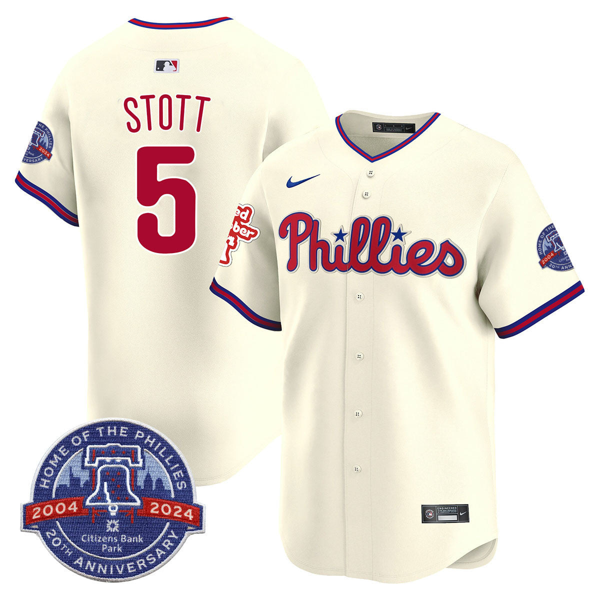 Men's Phillies Citizen Bank Park's 20Th Anniversary Jersey - All Stitched