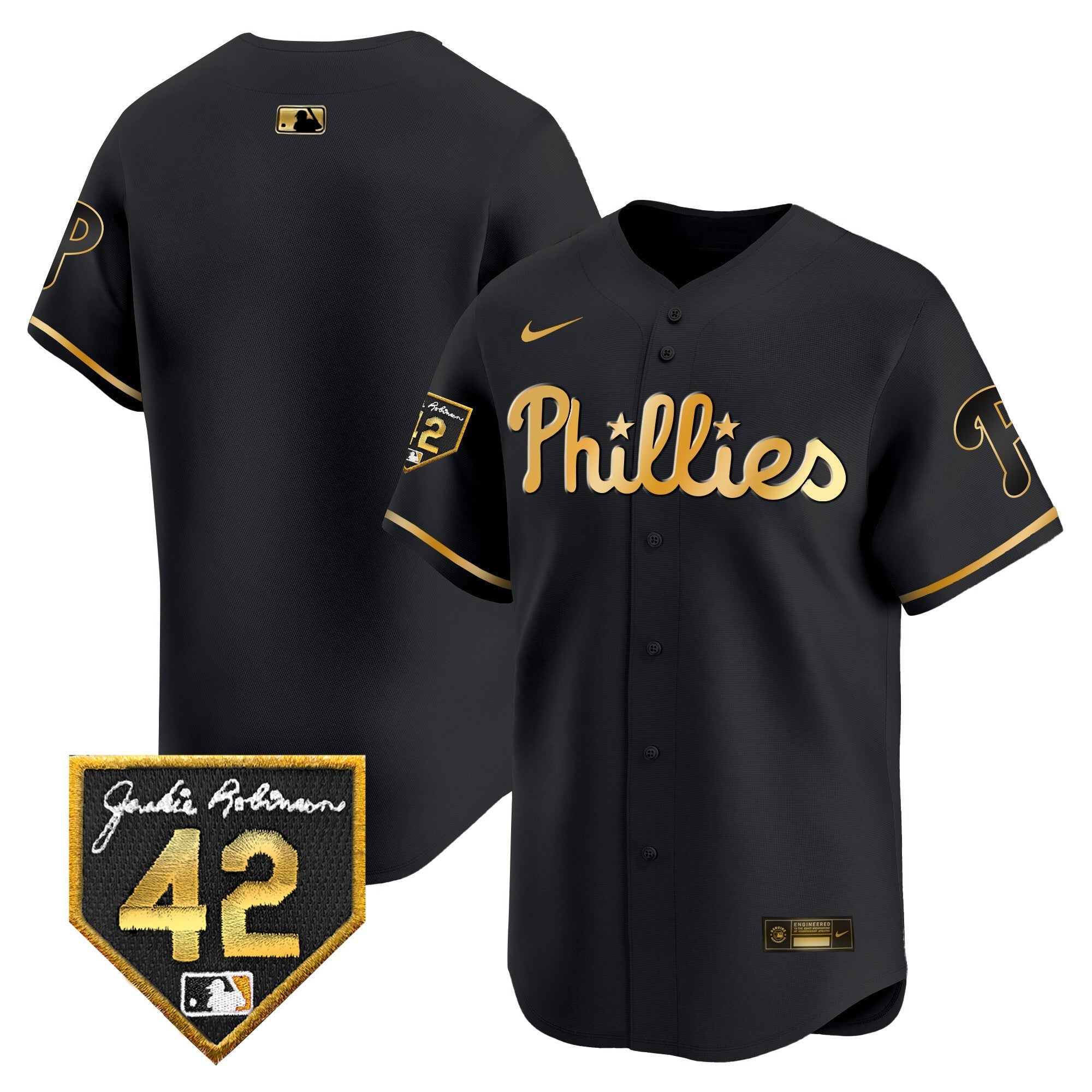 Men's Phillies 2024 Jackie Robinson Patch Vapor Premier Limited Jersey - All Stitched