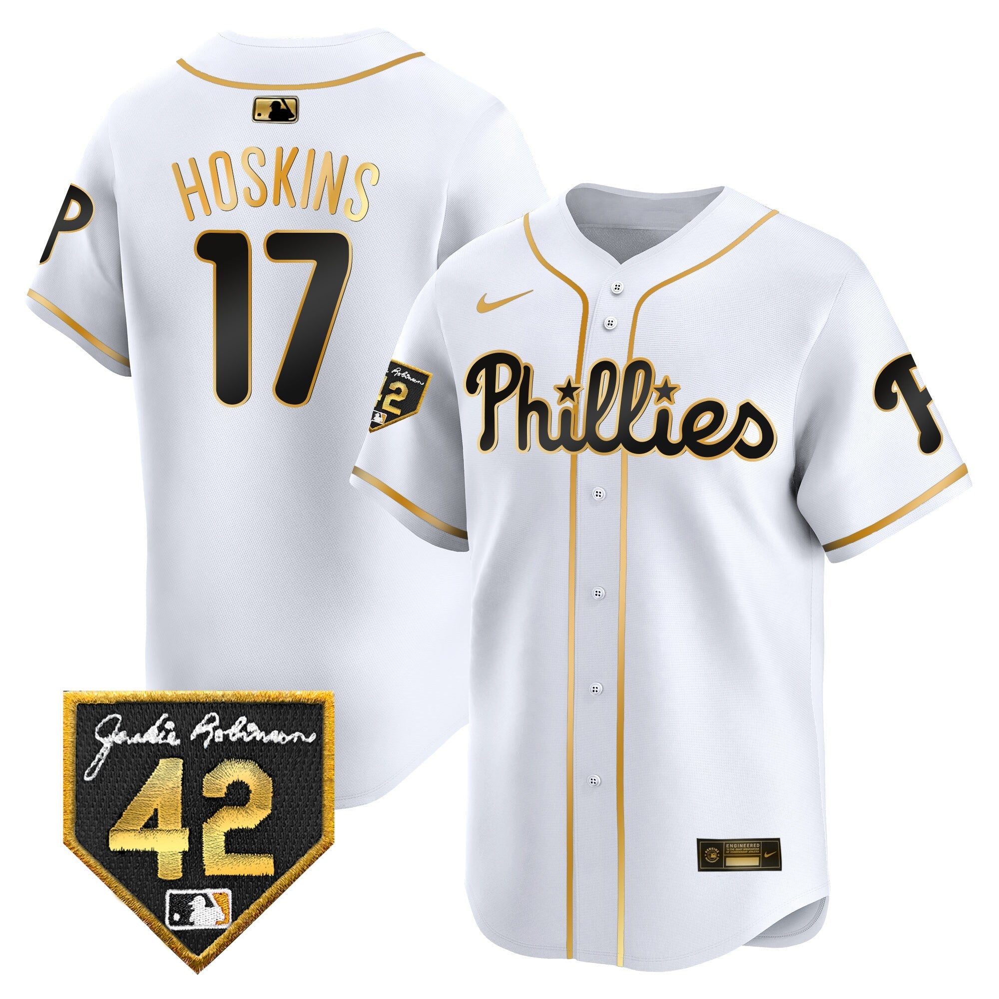 Men's Phillies 2024 Jackie Robinson Patch Vapor Premier Limited Jersey - All Stitched