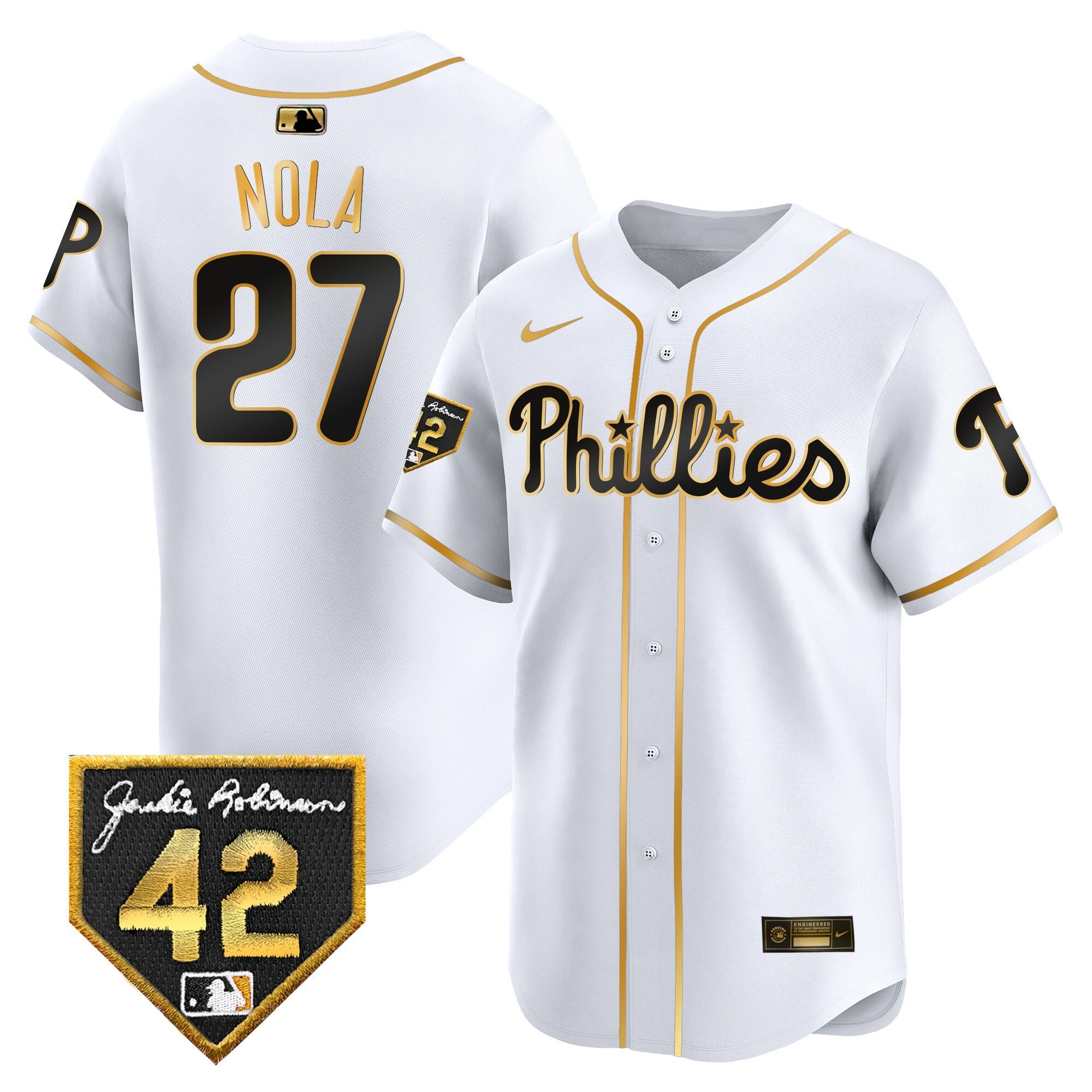 Men's Phillies 2024 Jackie Robinson Patch Vapor Premier Limited Jersey - All Stitched