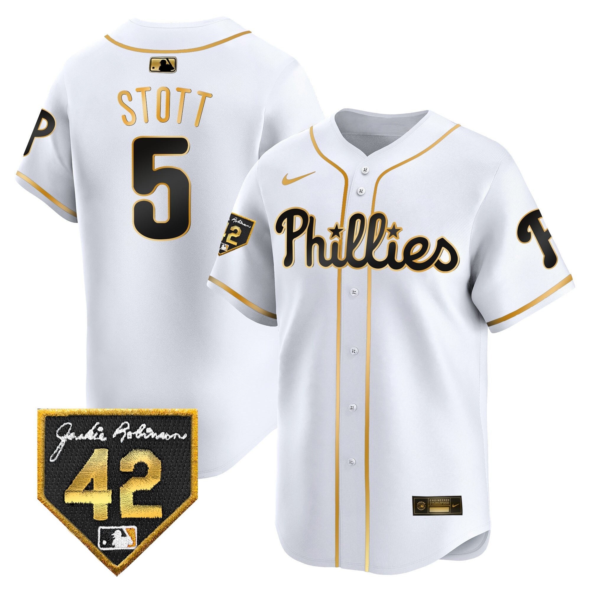 Men's Phillies 2024 Jackie Robinson Patch Vapor Premier Limited Jersey - All Stitched