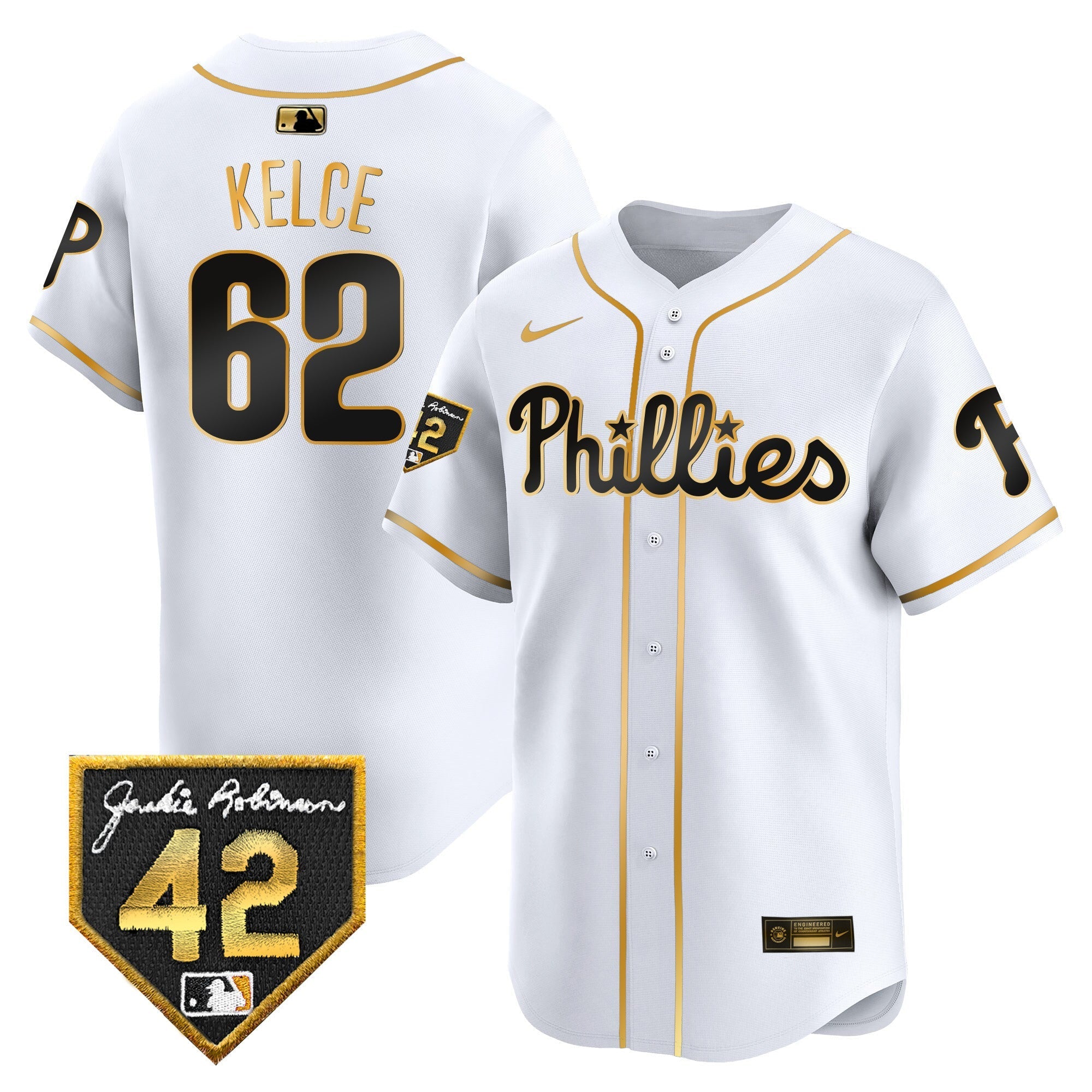 Men's Phillies 2024 Jackie Robinson Patch Vapor Premier Limited Jersey - All Stitched