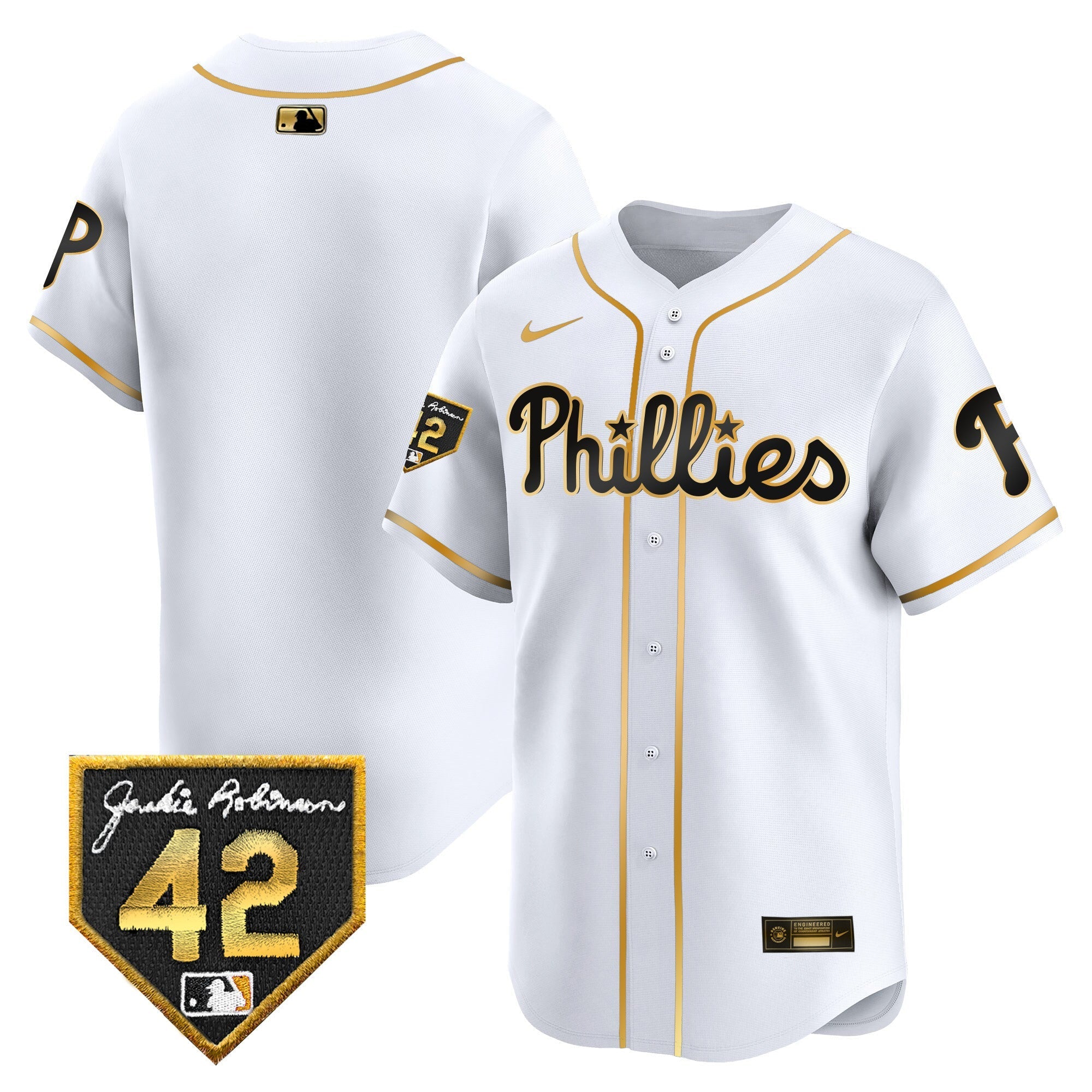Men's Phillies 2024 Jackie Robinson Patch Vapor Premier Limited Jersey - All Stitched