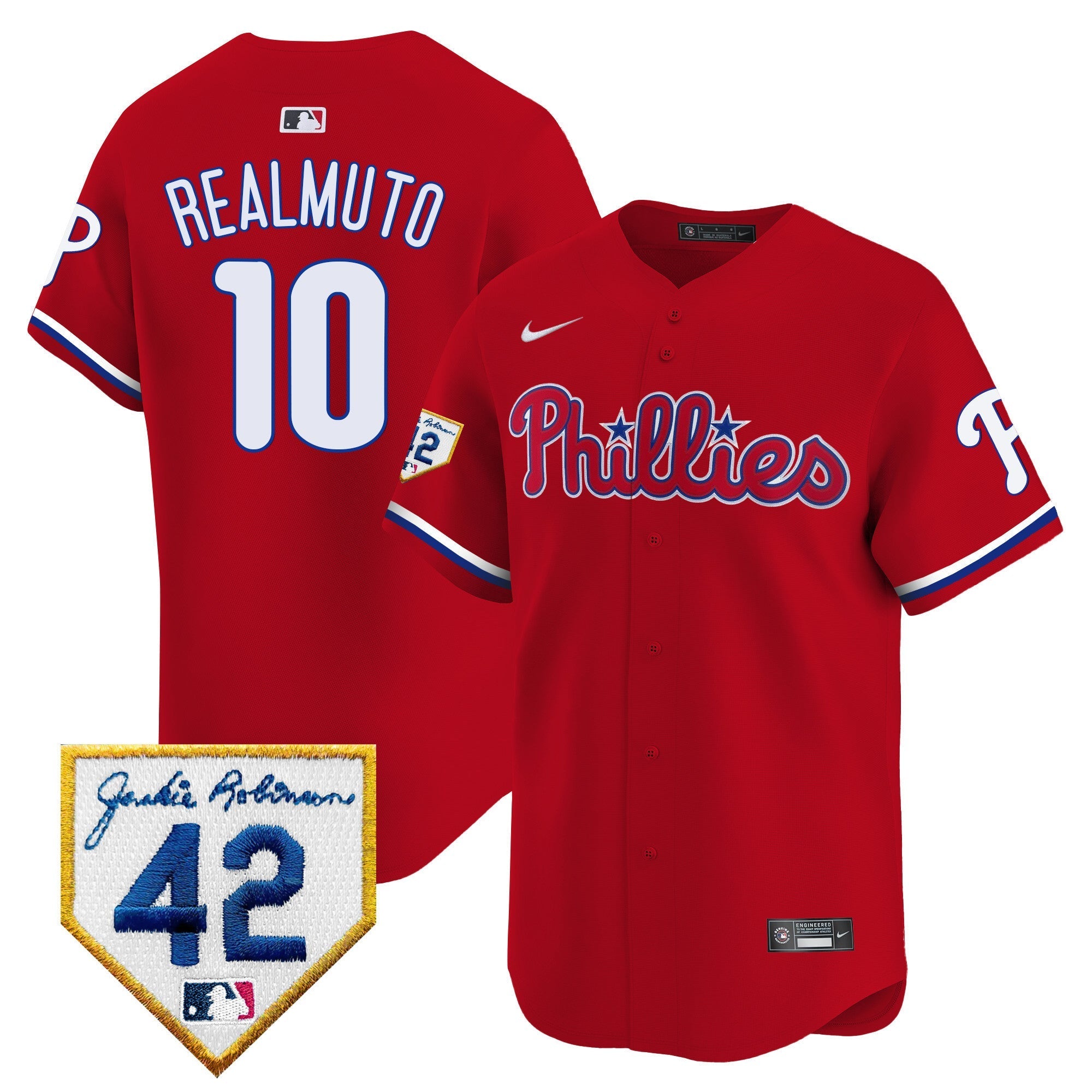 Men's Phillies 2024 Jackie Robinson Patch Vapor Premier Limited Jersey - All Stitched