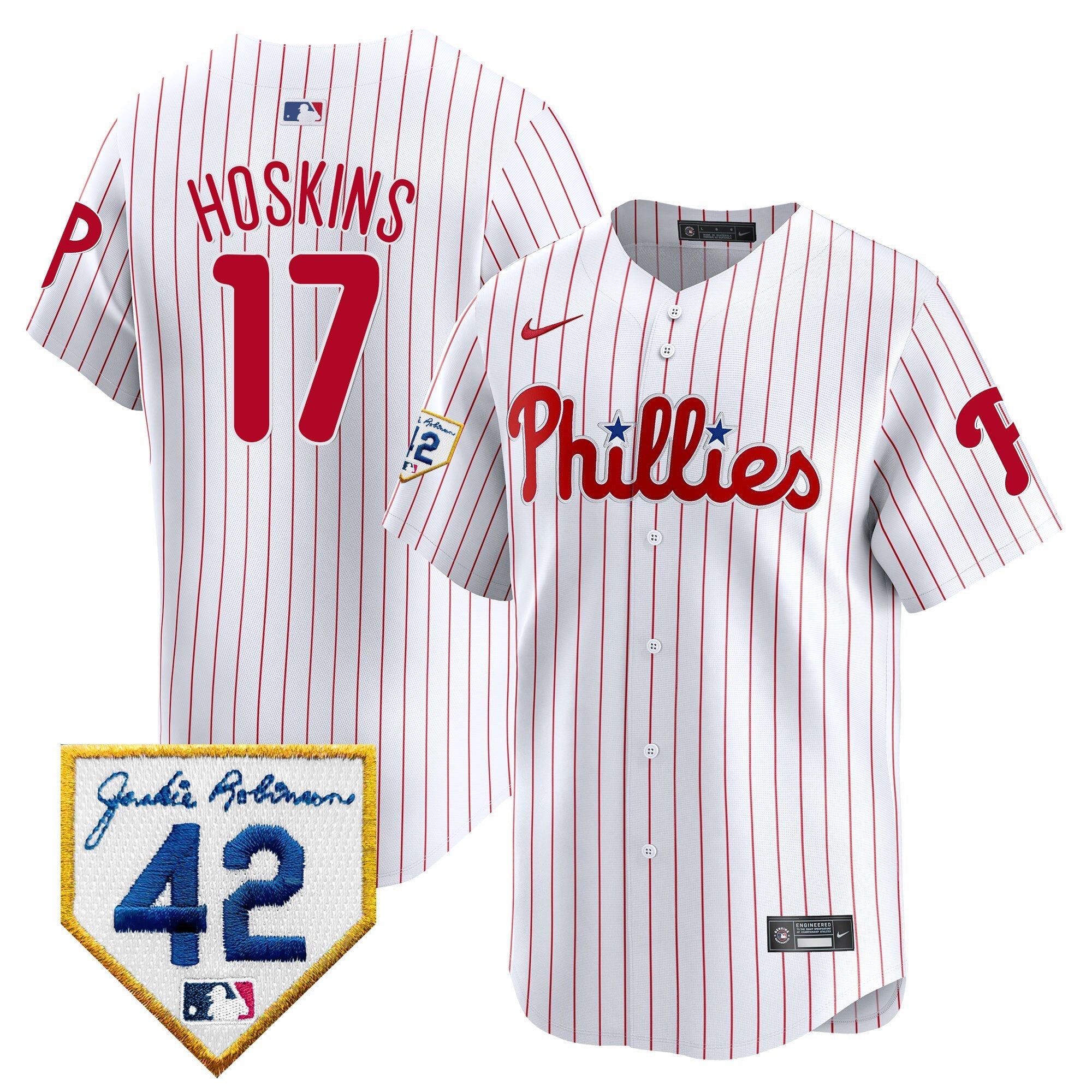 Men's Phillies 2024 Jackie Robinson Patch Vapor Premier Limited Jersey - All Stitched