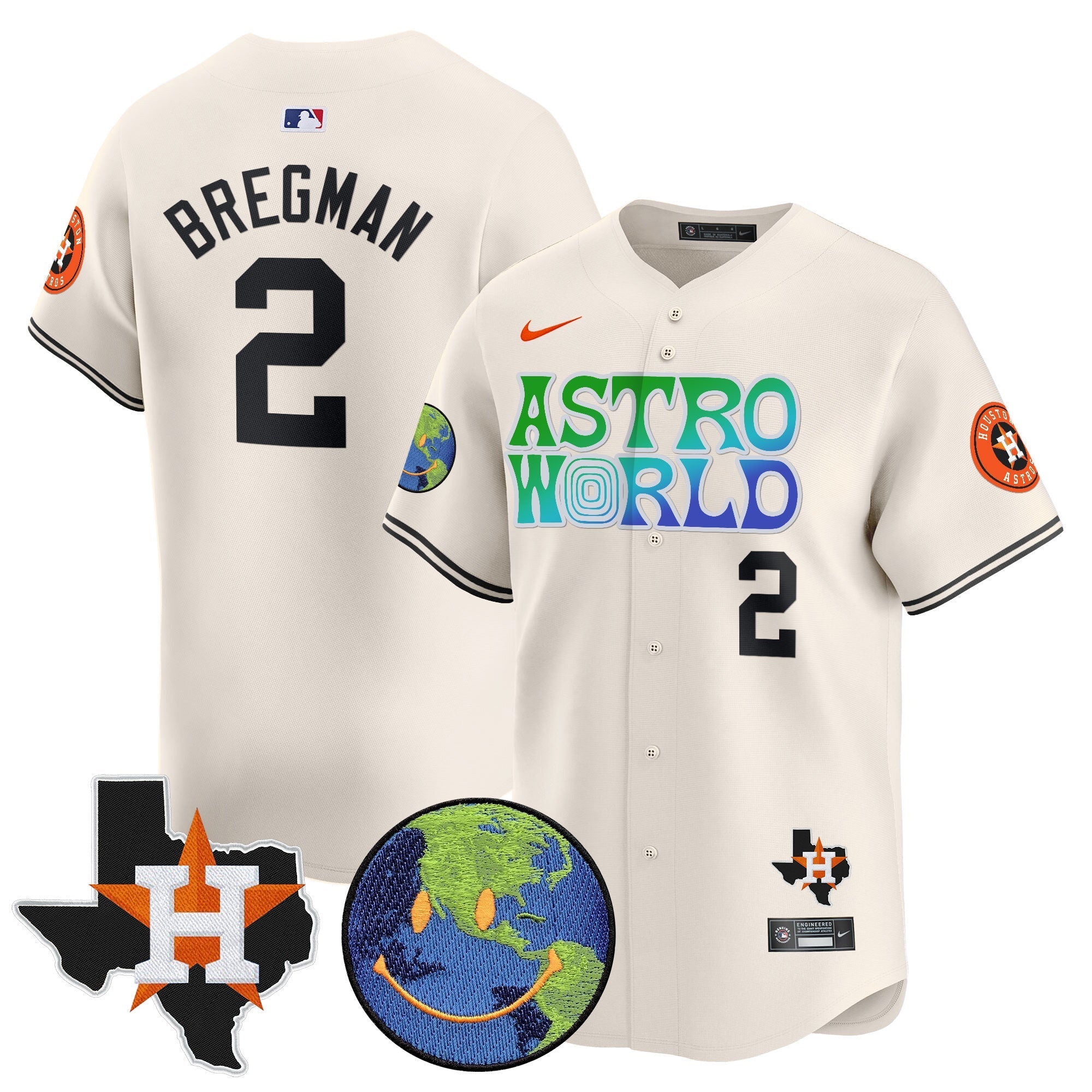 Men's Houston Astros Cactus Jack Astro World Vapor Premier Limited Jersey - All Stitched
