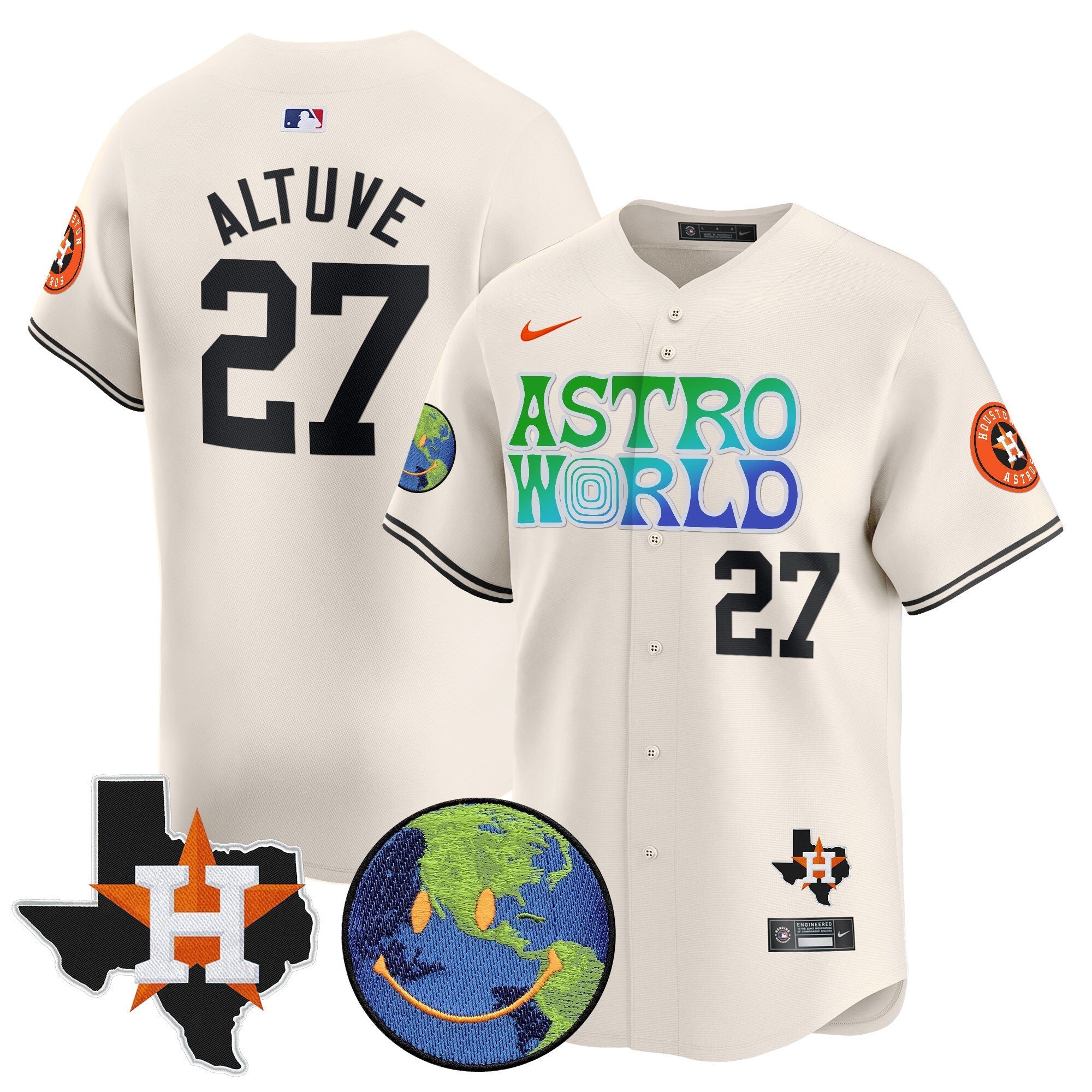 Men's Houston Astros Cactus Jack Astro World Vapor Premier Limited Jersey - All Stitched