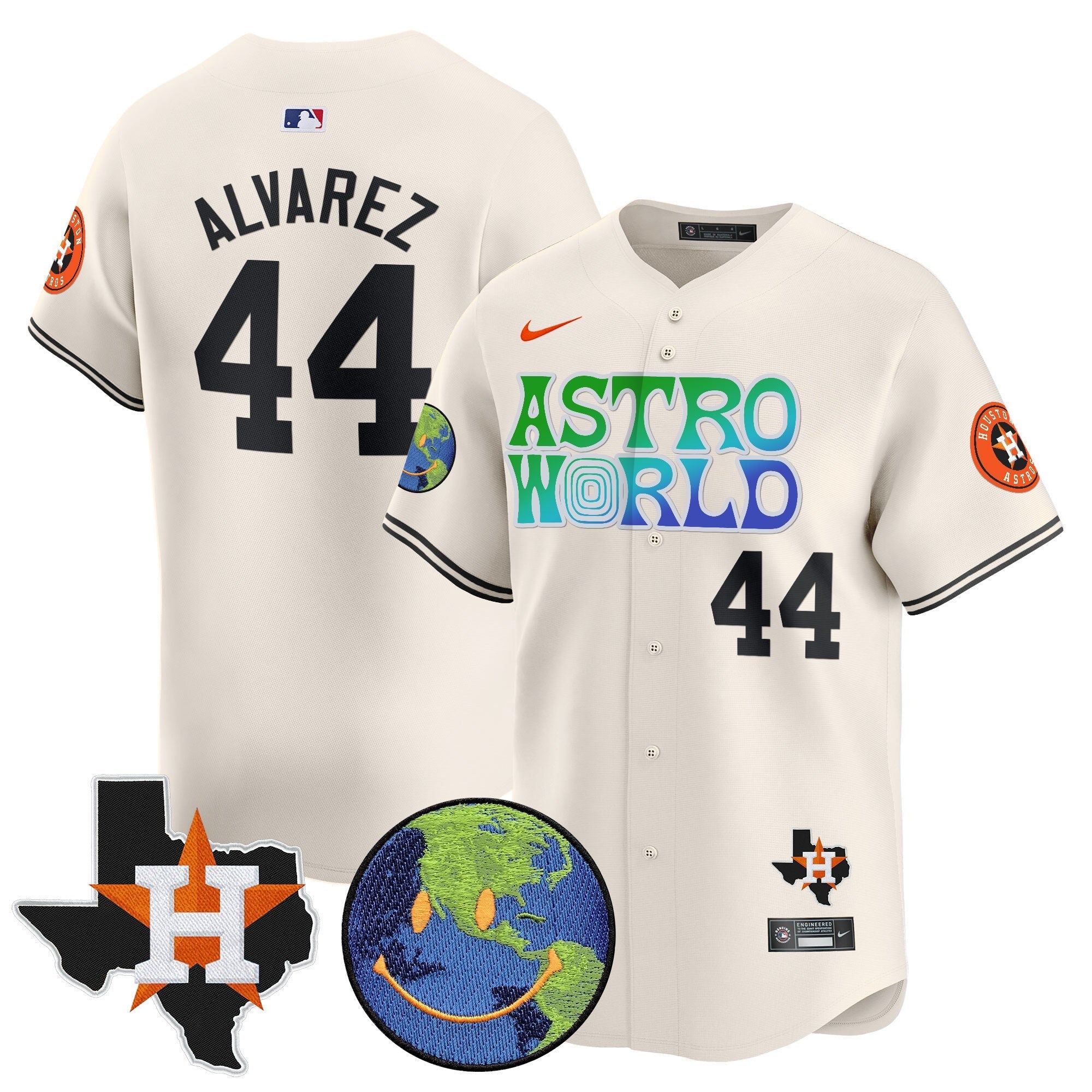 Men's Houston Astros Cactus Jack Astro World Vapor Premier Limited Jersey - All Stitched