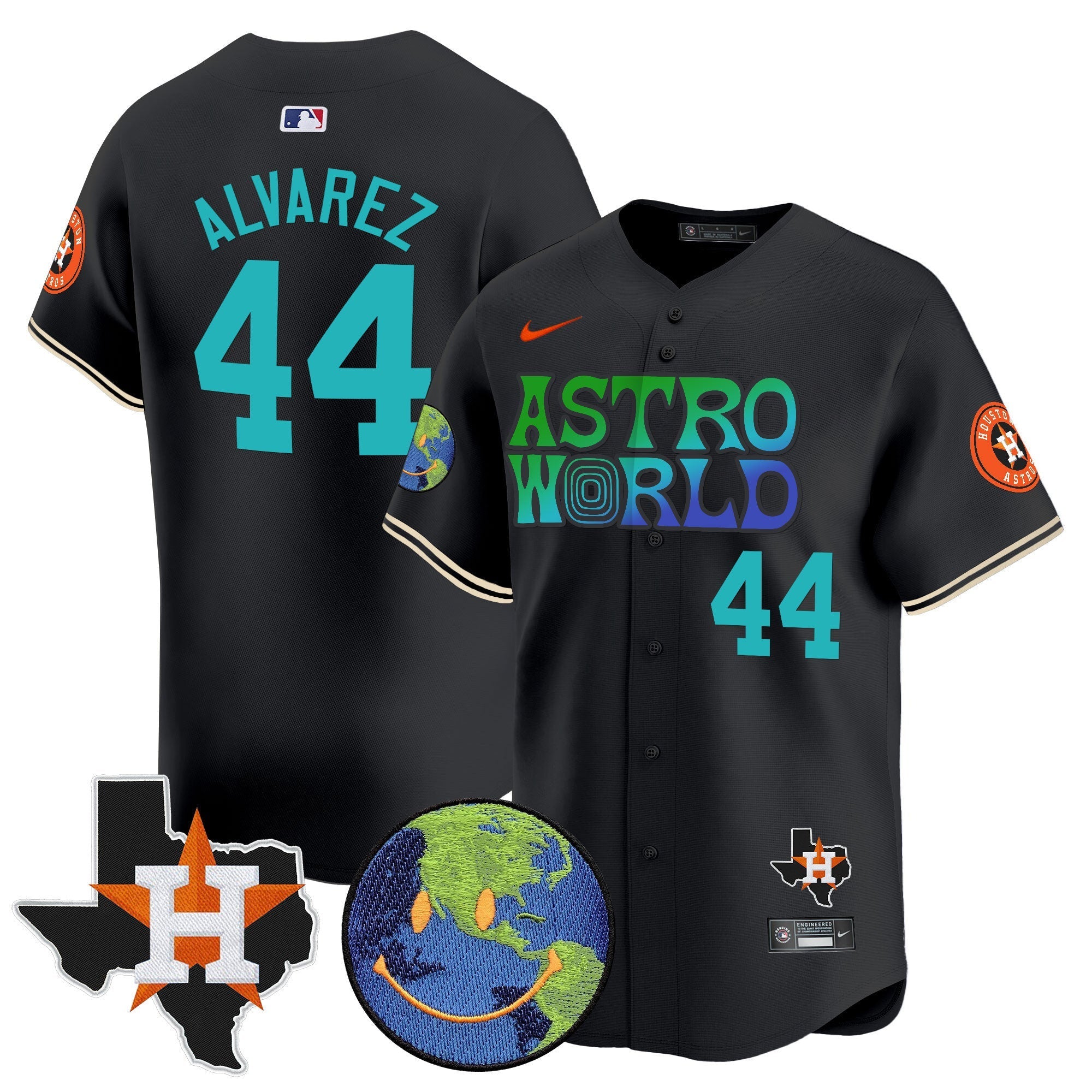Men's Houston Astros Cactus Jack Astro World Vapor Premier Limited Jersey - All Stitched