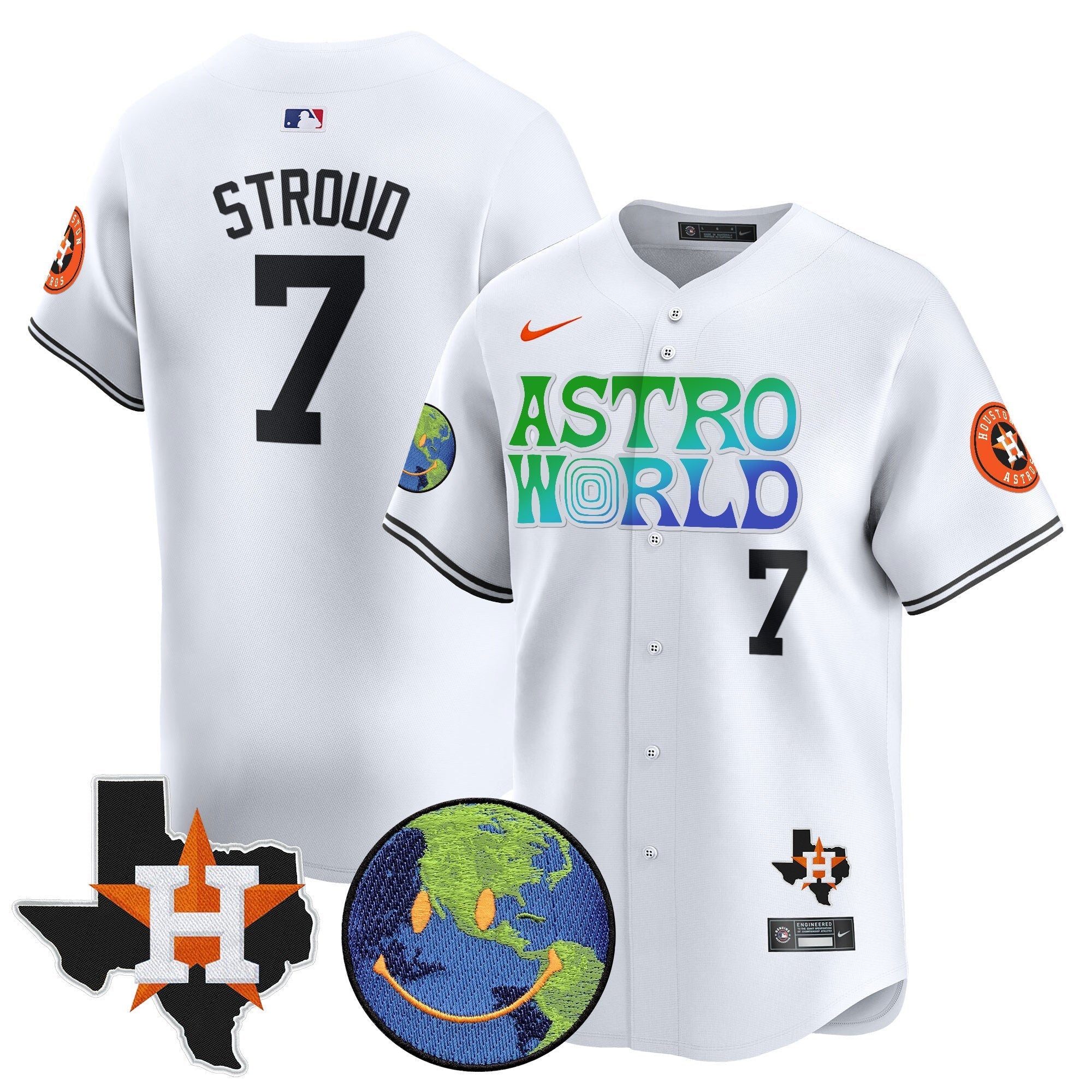 Men's Houston Astros Cactus Jack Astro World Vapor Premier Limited Jersey - All Stitched