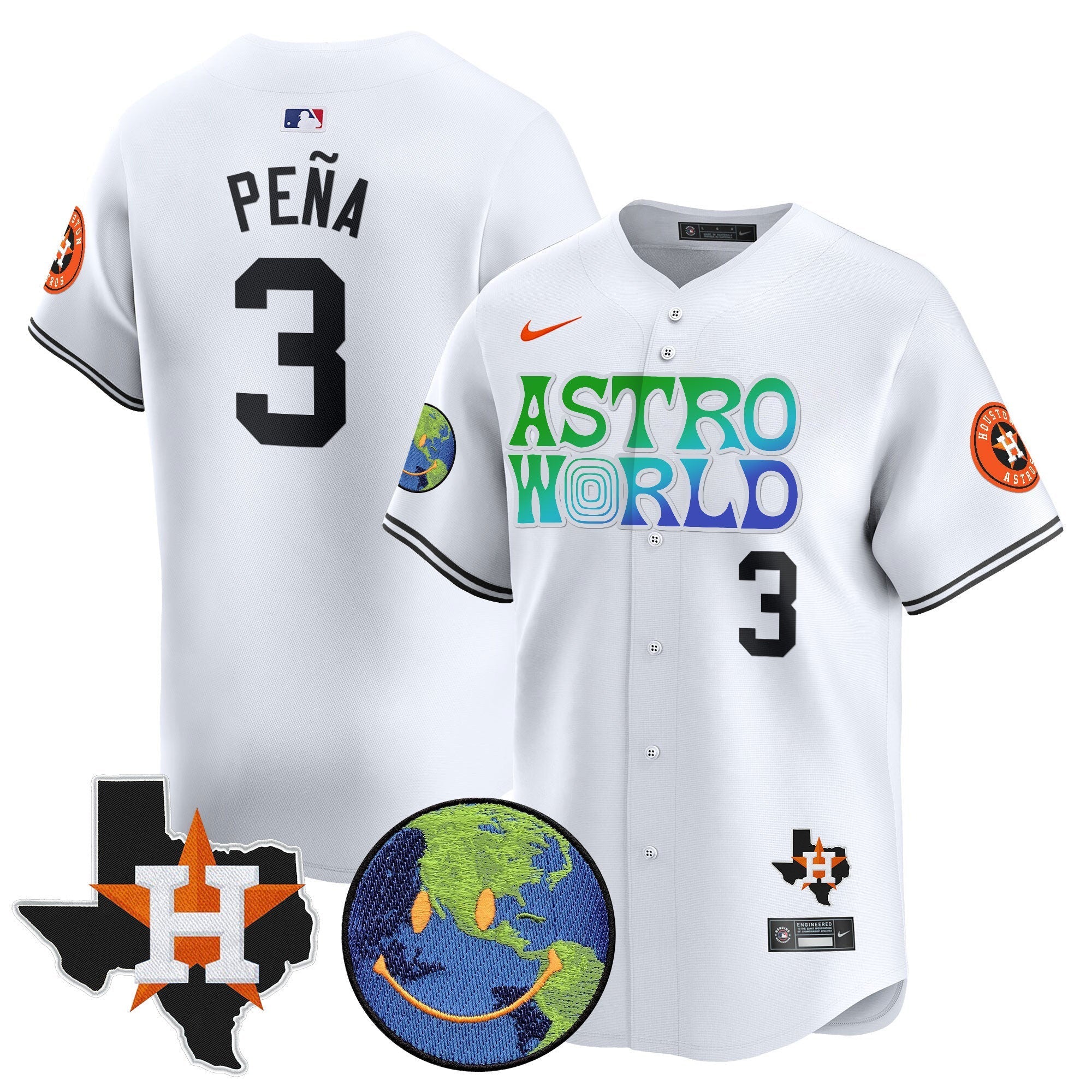 Men's Houston Astros Cactus Jack Astro World Vapor Premier Limited Jersey - All Stitched