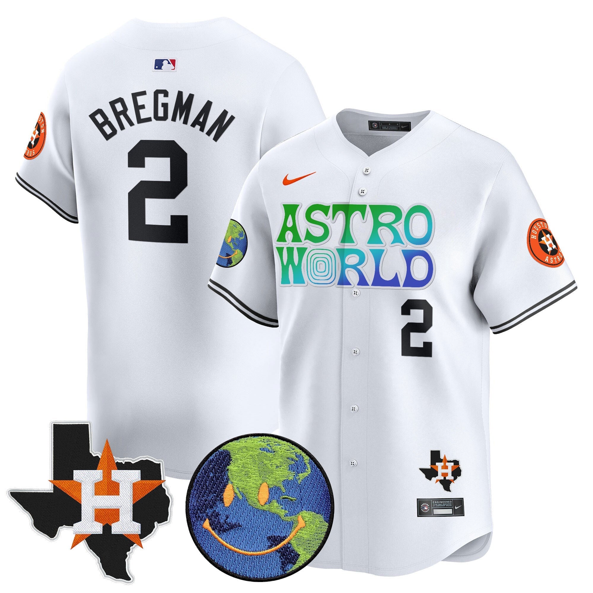 Men's Houston Astros Cactus Jack Astro World Vapor Premier Limited Jersey - All Stitched