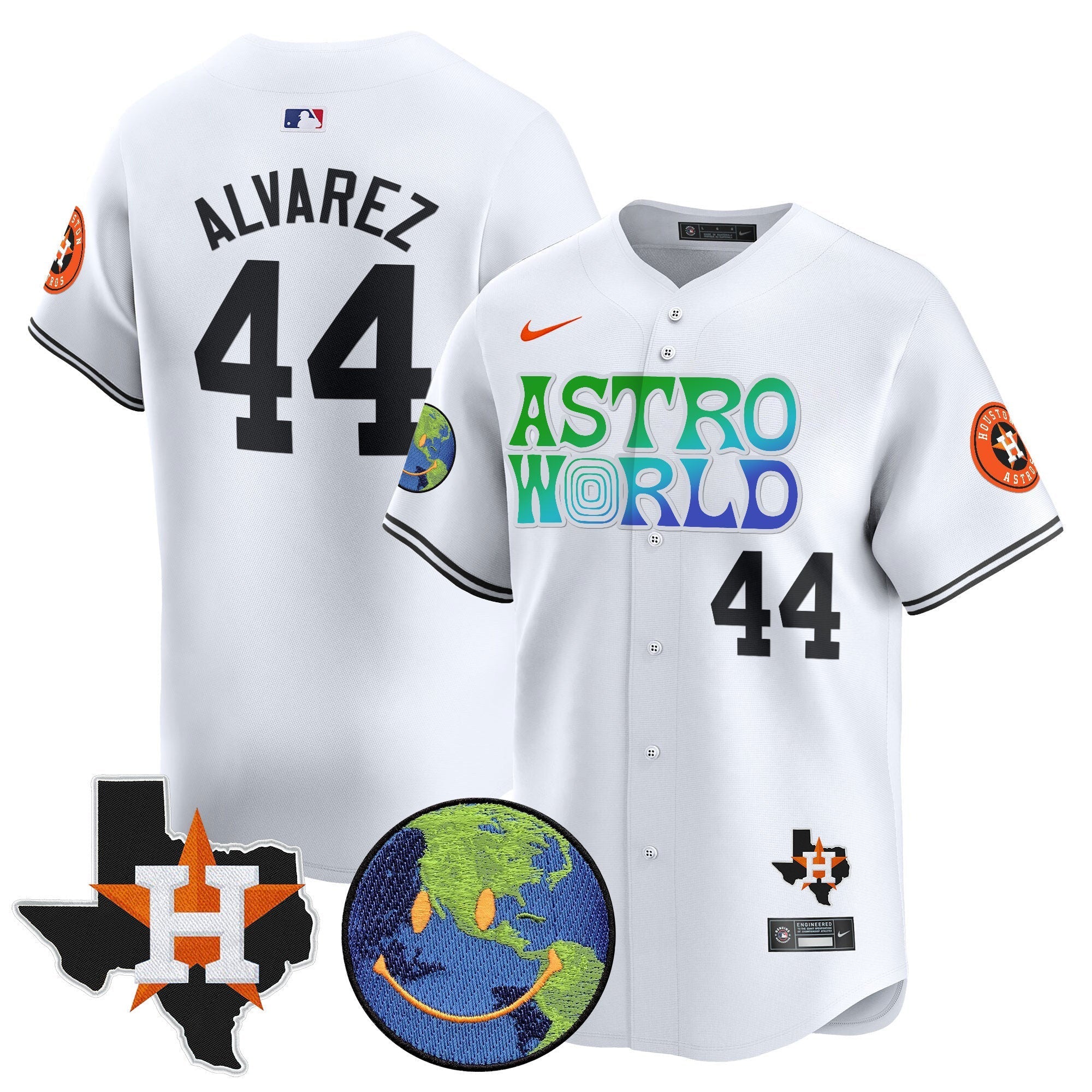 Men's Houston Astros Cactus Jack Astro World Vapor Premier Limited Jersey - All Stitched