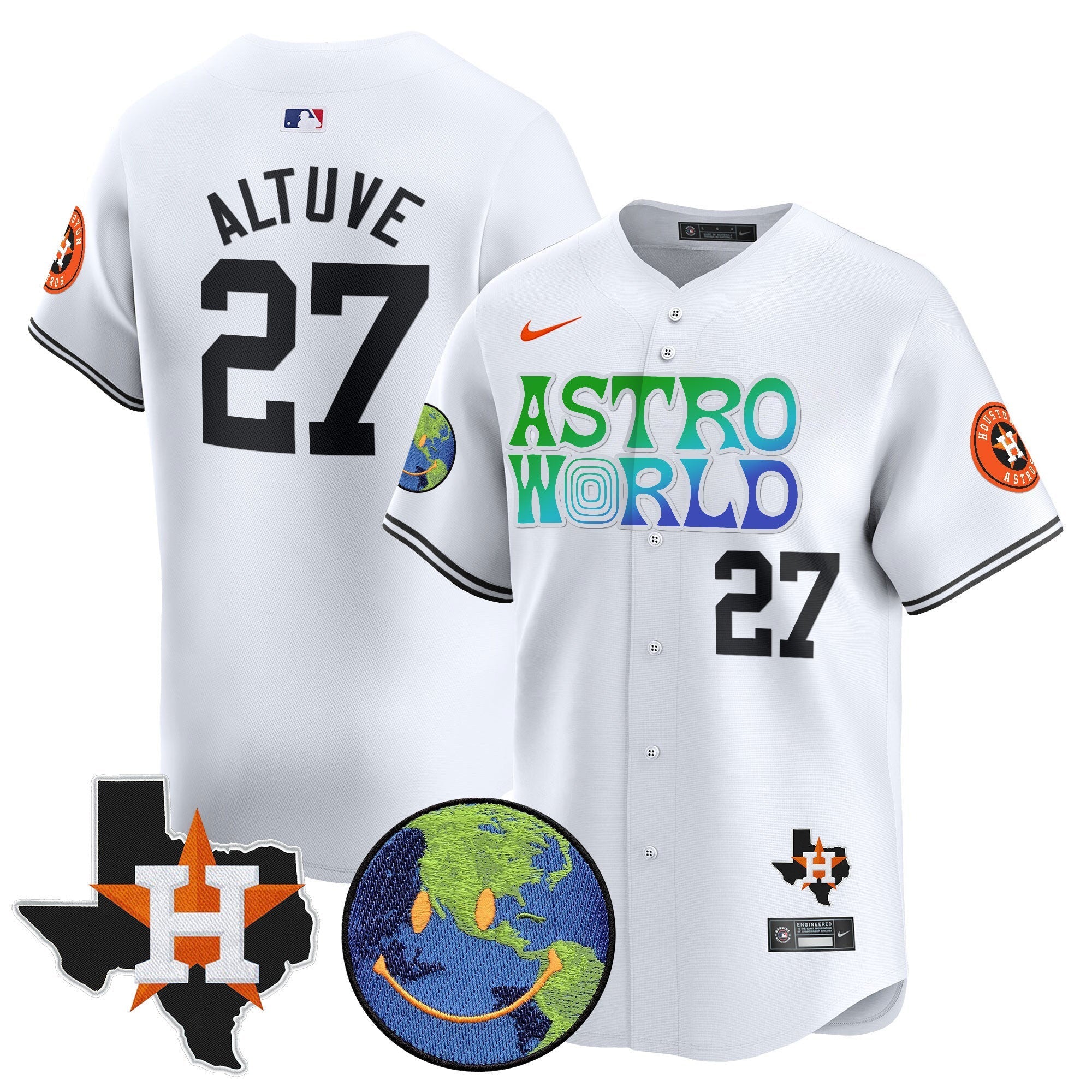 Men's Houston Astros Cactus Jack Astro World Vapor Premier Limited Jersey - All Stitched