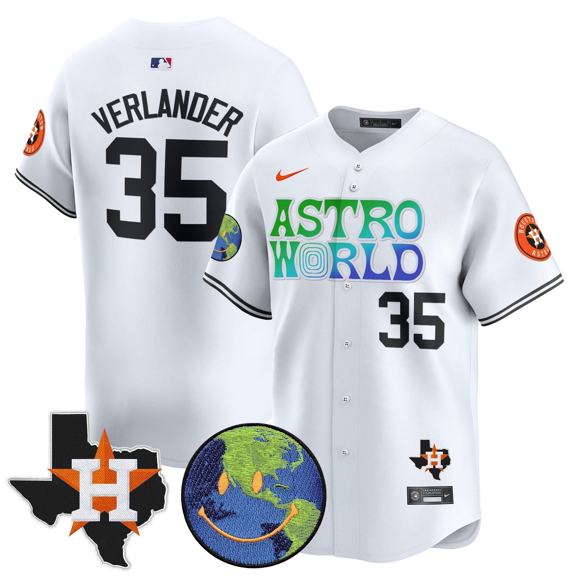 Men's Houston Astros Cactus Jack Astro World Vapor Premier Limited Jersey - All Stitched