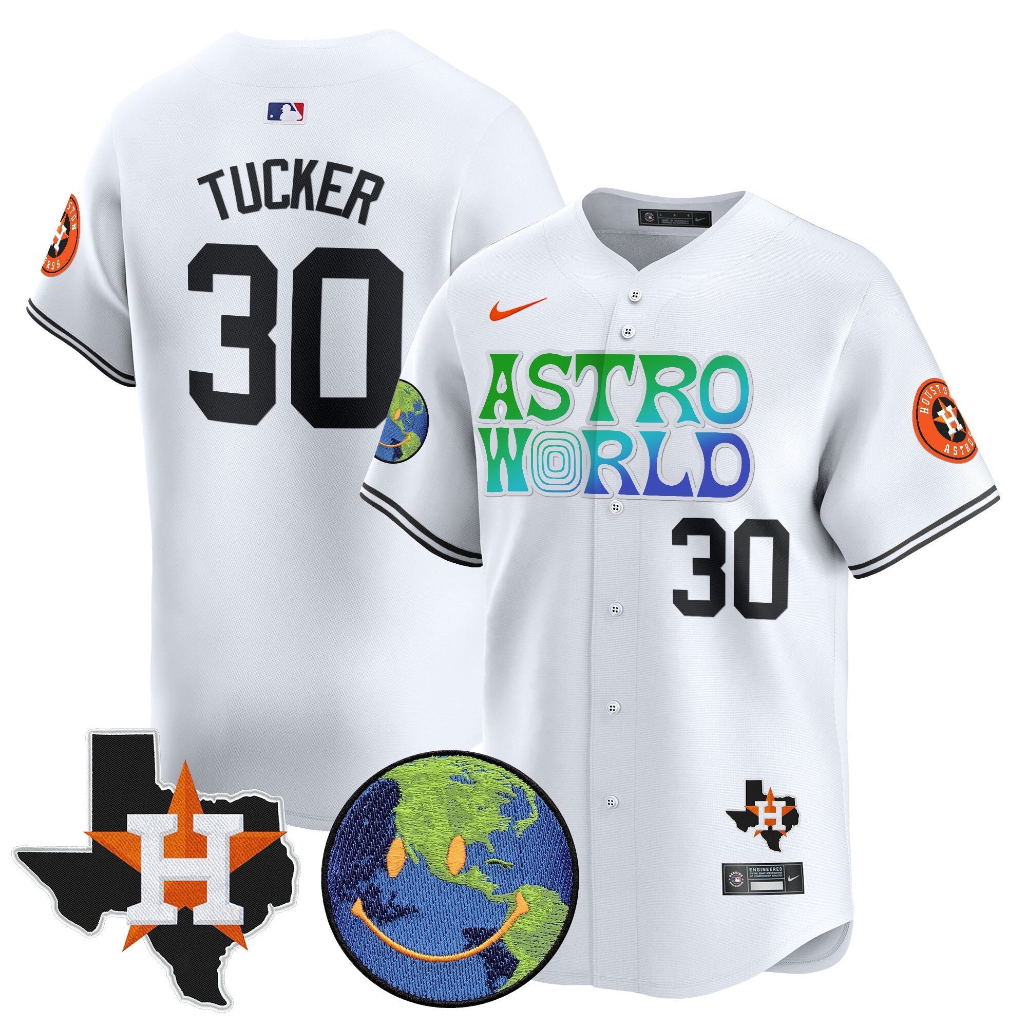 Men's Houston Astros Cactus Jack Astro World Vapor Premier Limited Jersey - All Stitched