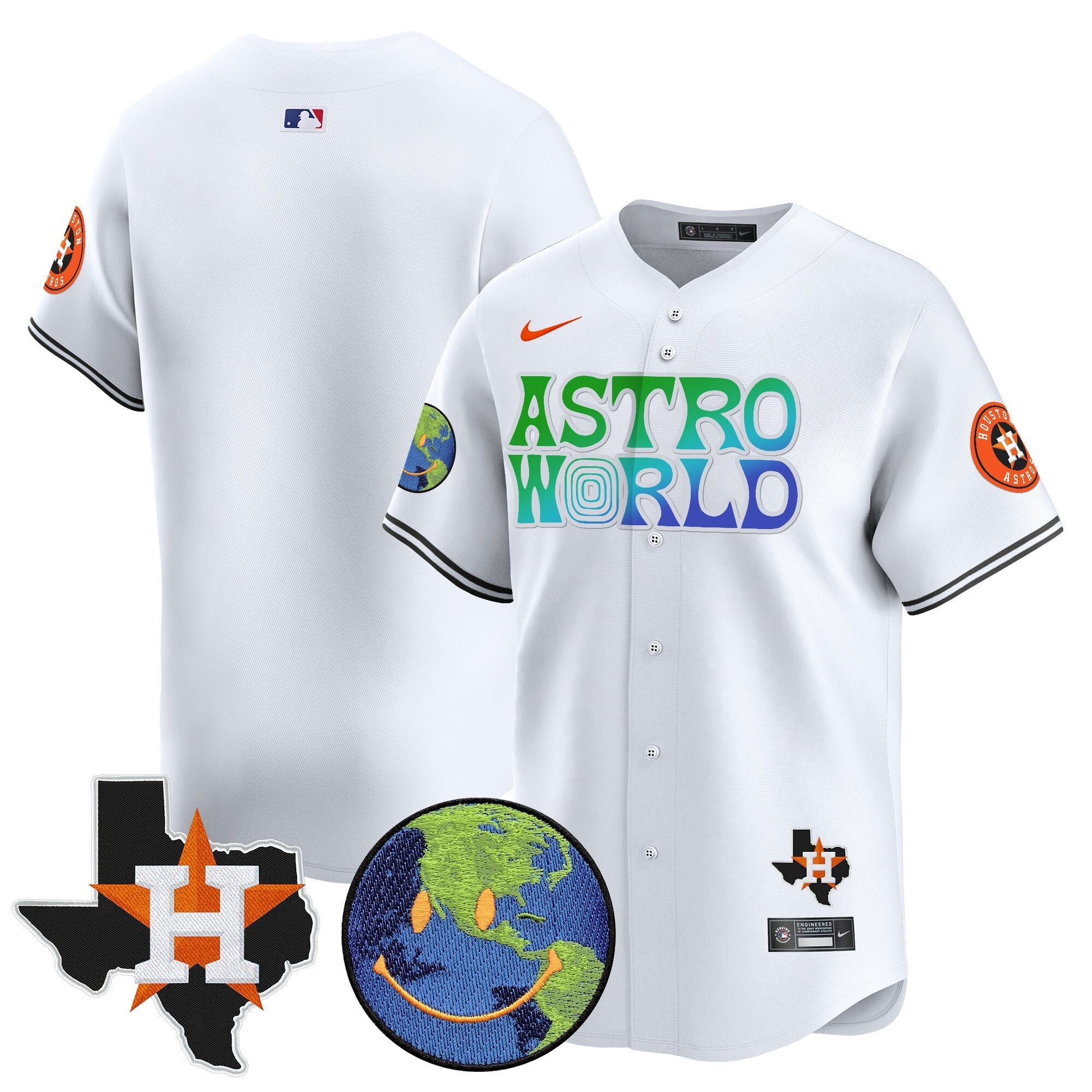 Men's Houston Astros Cactus Jack Astro World Vapor Premier Limited Jersey - All Stitched
