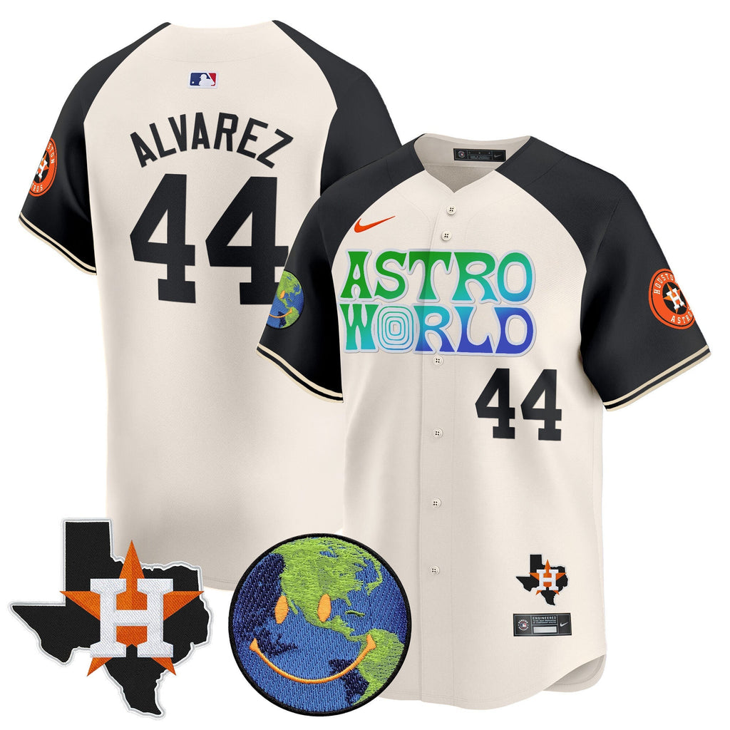 Men's Houston Astros Cactus Jack Astro World Vapor Premier Limited Jersey - All Stitched