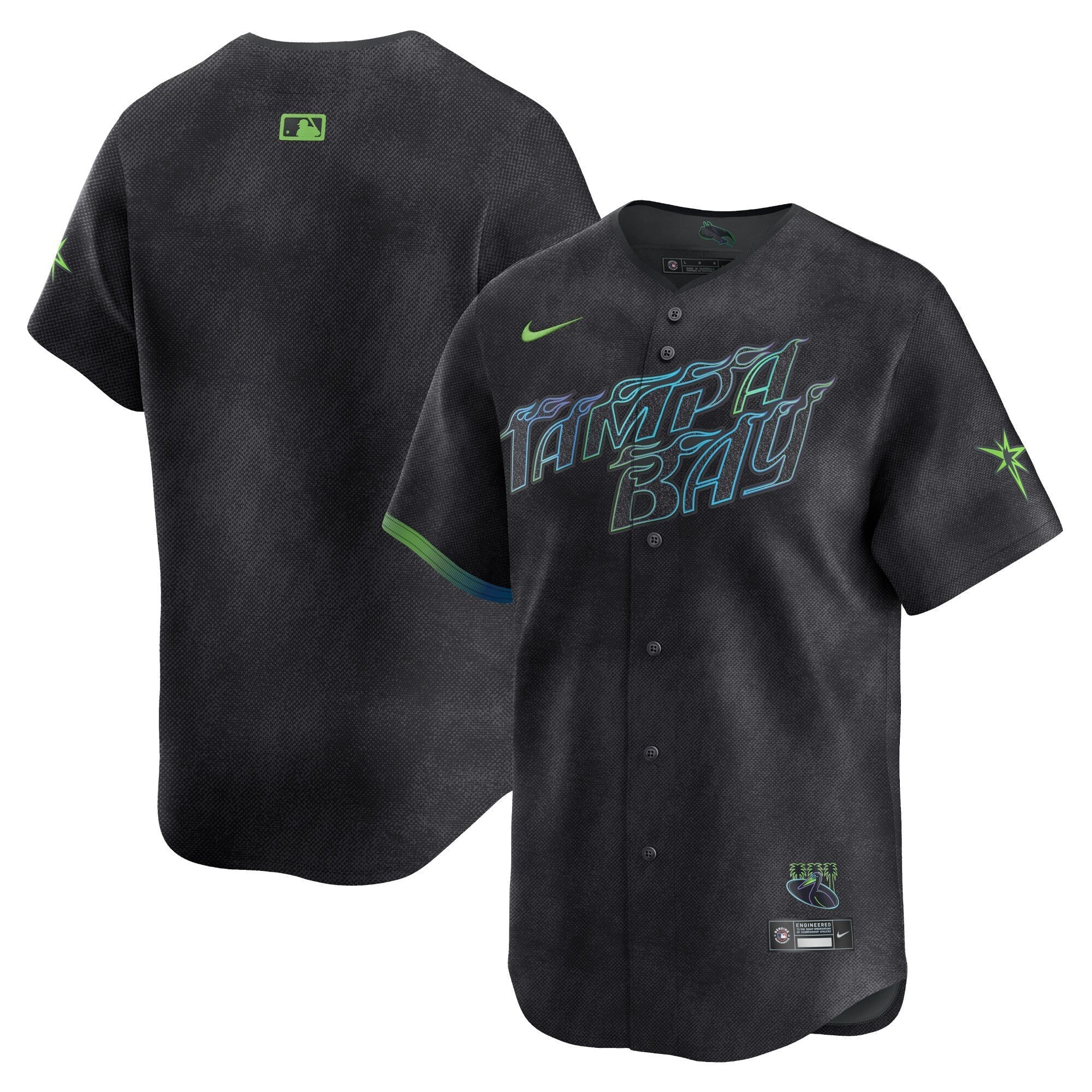 Tampa Bay Rays 2024 City Connect Vapor Premier Limited Jersey - Charcoal - All Stitched