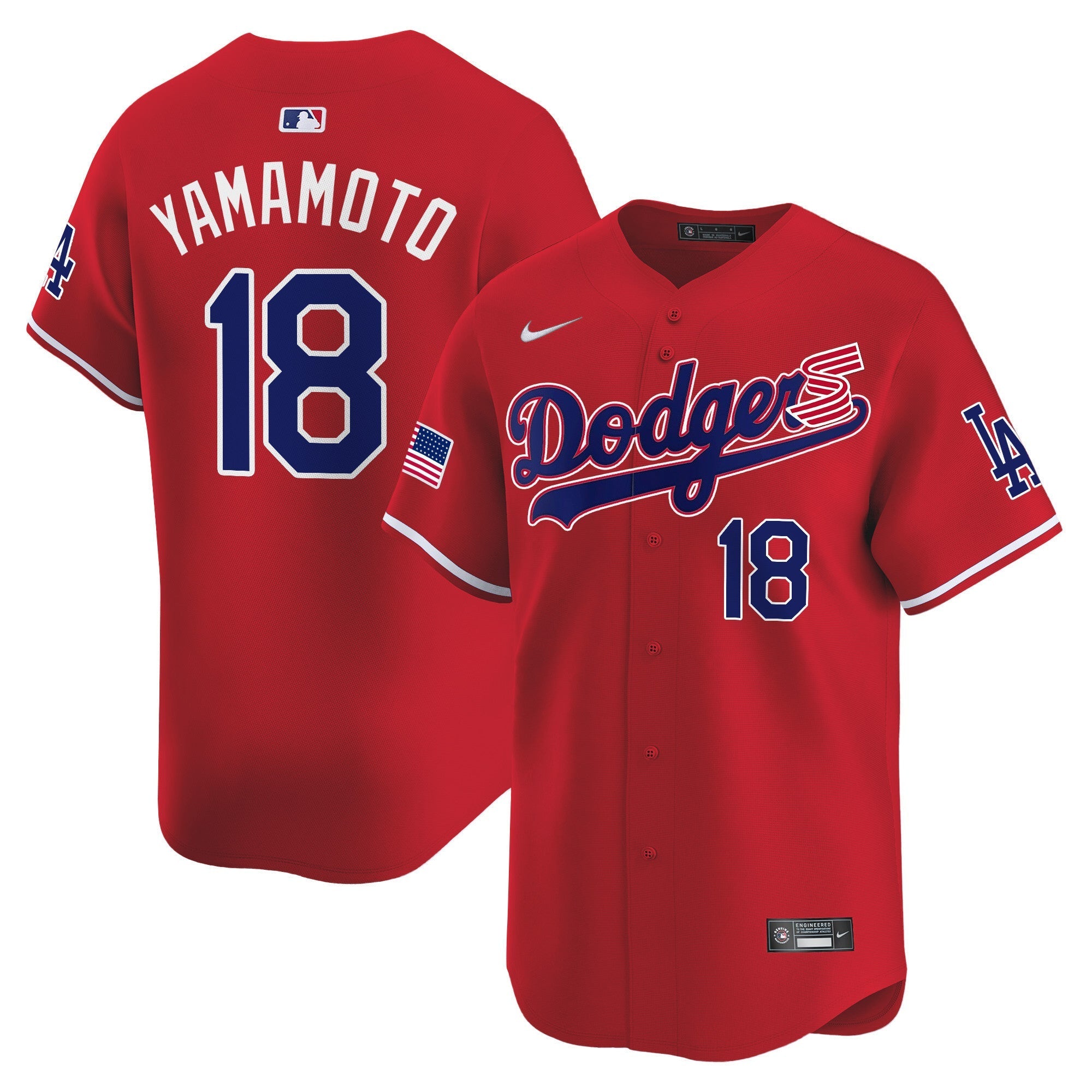 Men's Dodgers 2024 Independence Day Vapor Premier Limited Jersey - All Stitched