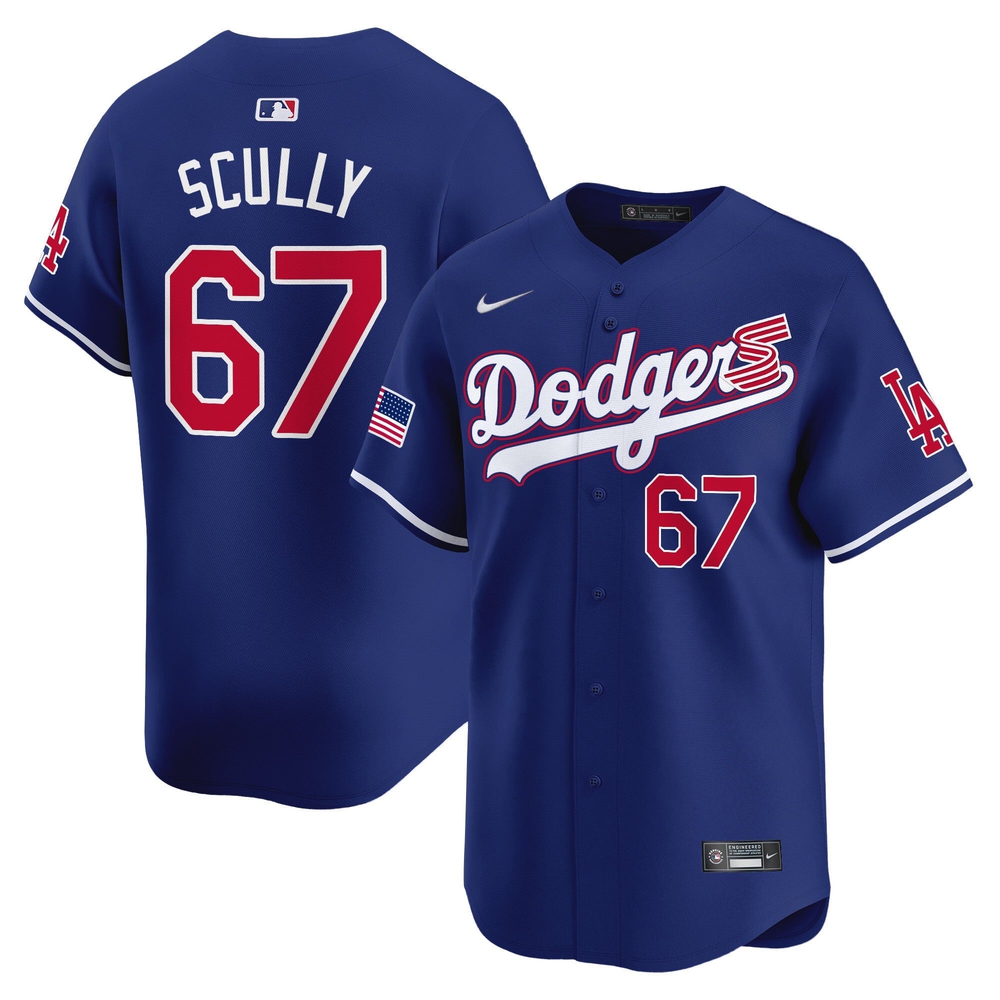 Men's Dodgers 2024 Independence Day Vapor Premier Limited Jersey - All Stitched