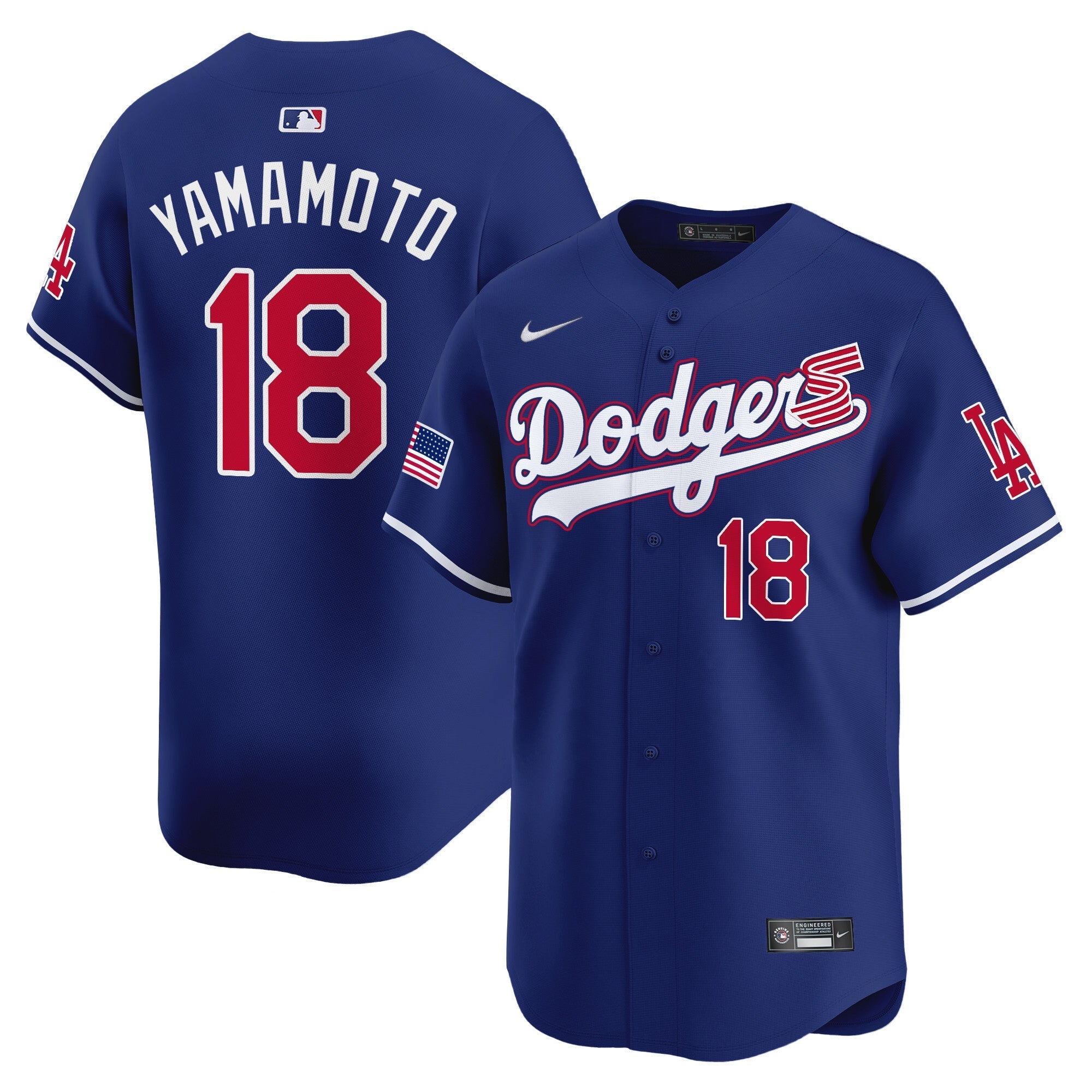 Men's Dodgers 2024 Independence Day Vapor Premier Limited Jersey - All Stitched