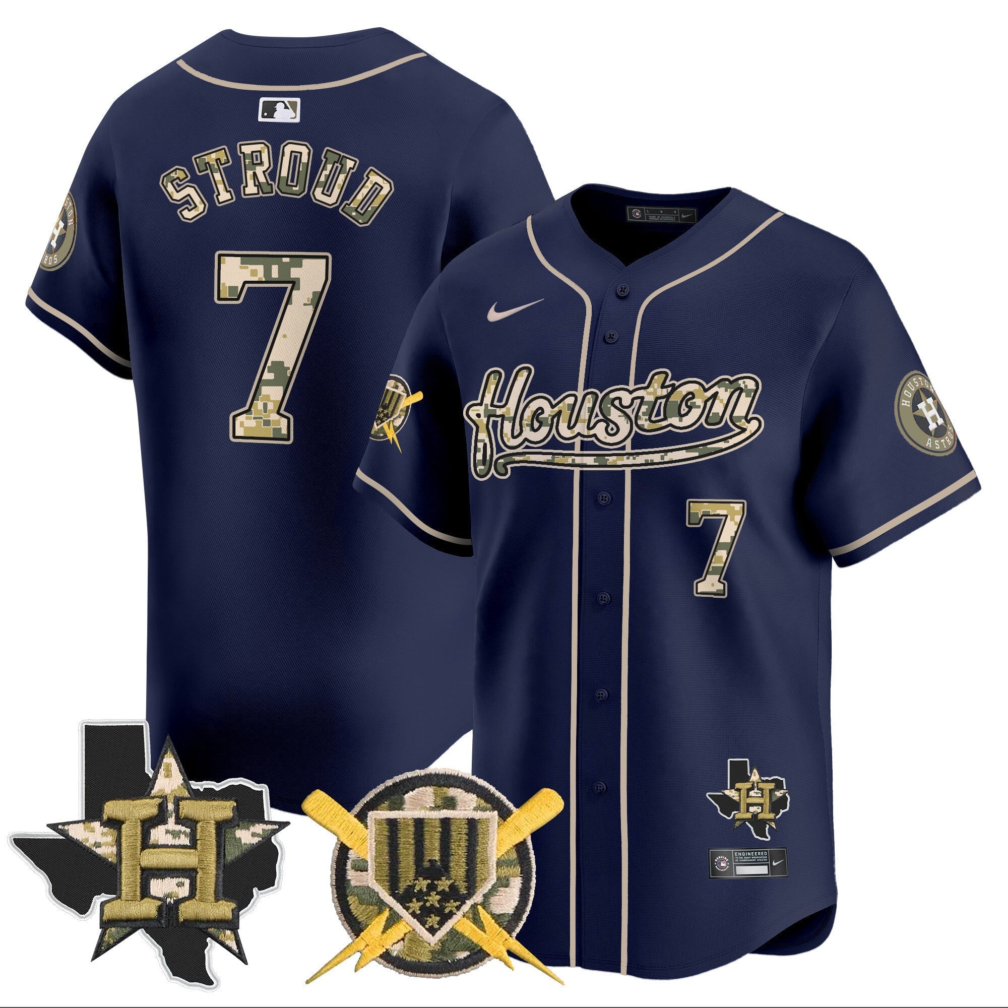 Men's Astros Armed Forces Day Vapor Premier Limited Jersey - All Stitched