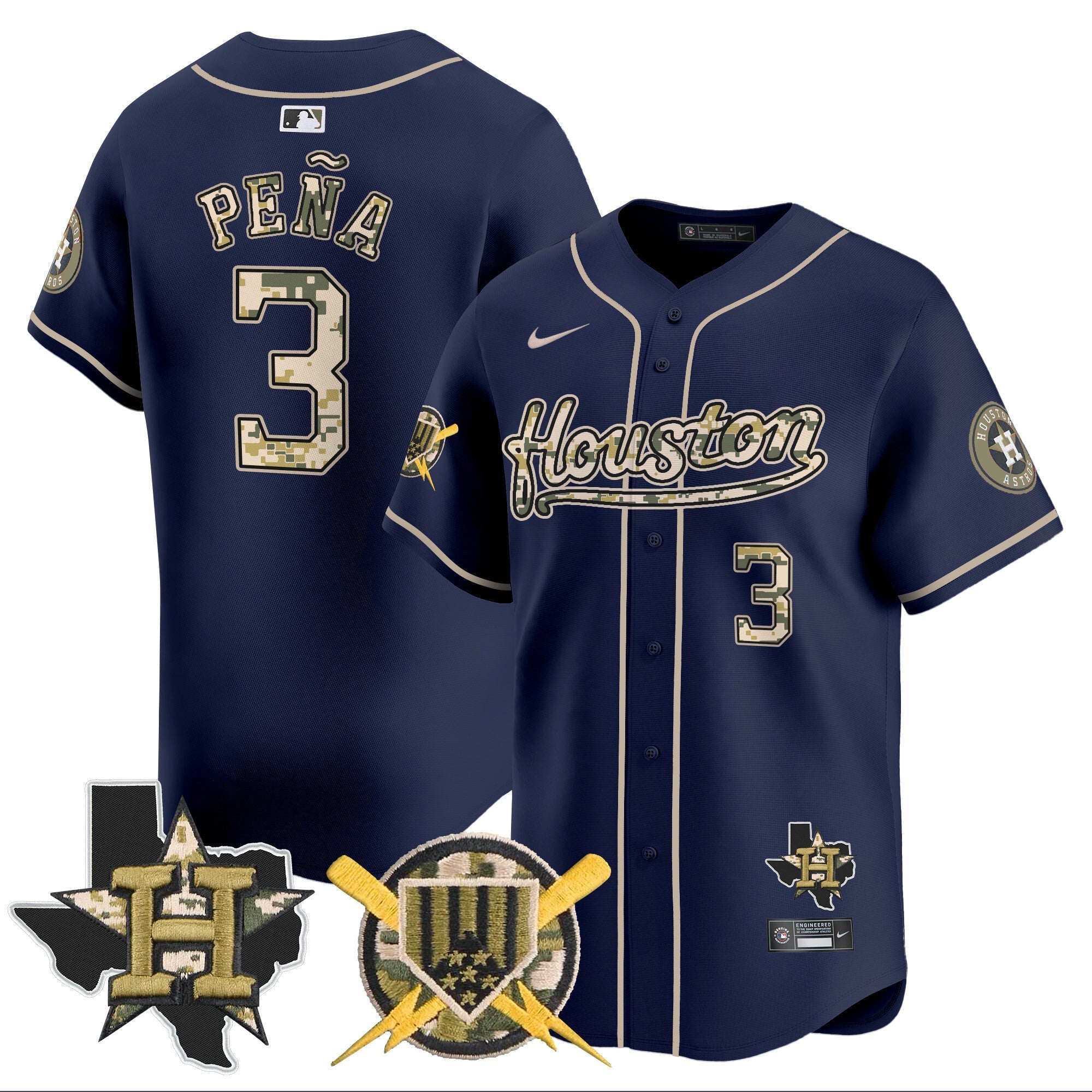 Men's Astros Armed Forces Day Vapor Premier Limited Jersey - All Stitched
